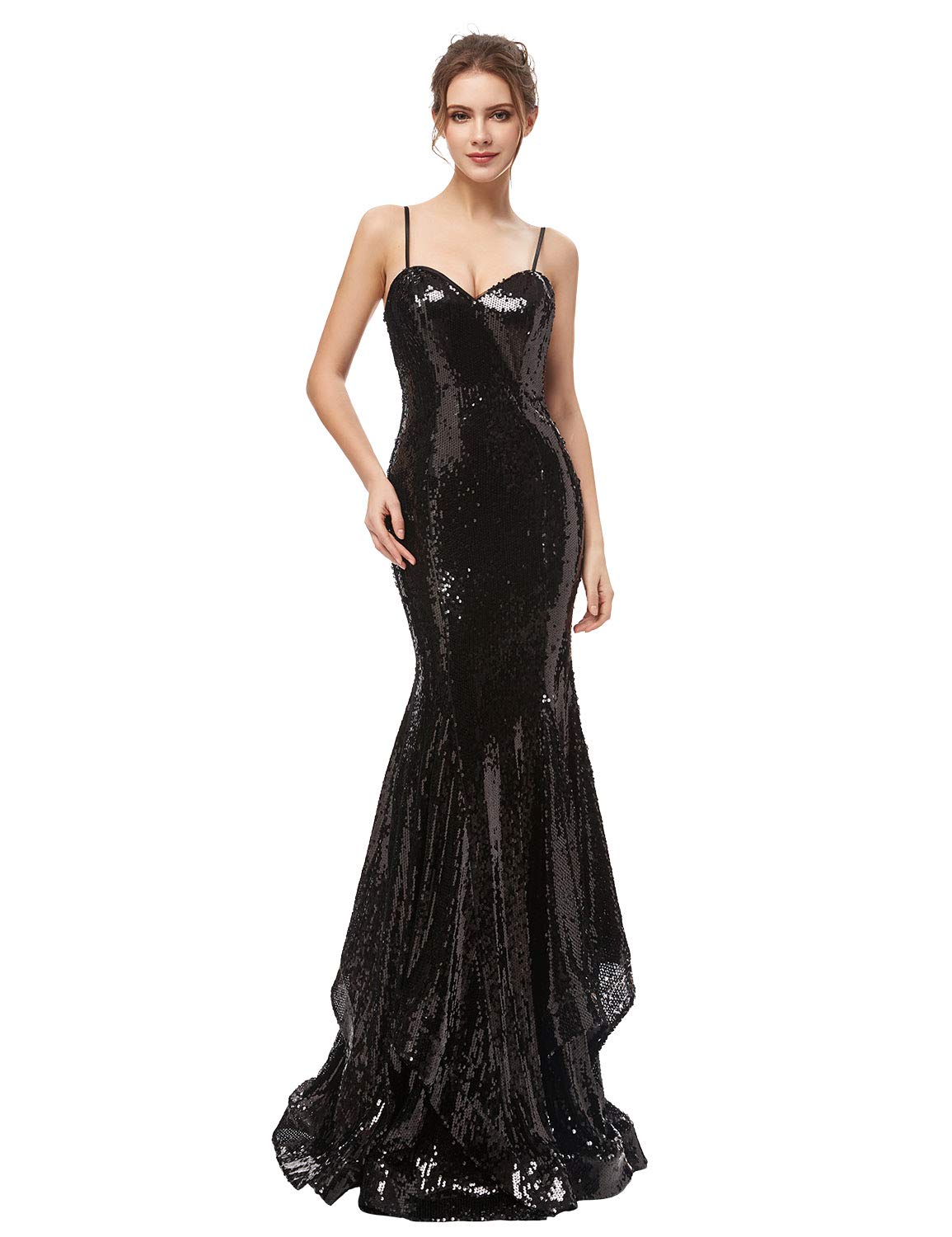 Clearbridal Women's Sexy Mermaid Prom Dress with Sequins & Straps - Elegant Formal Evening Gown for Homecoming, Wedding Guest & Special Occasions
