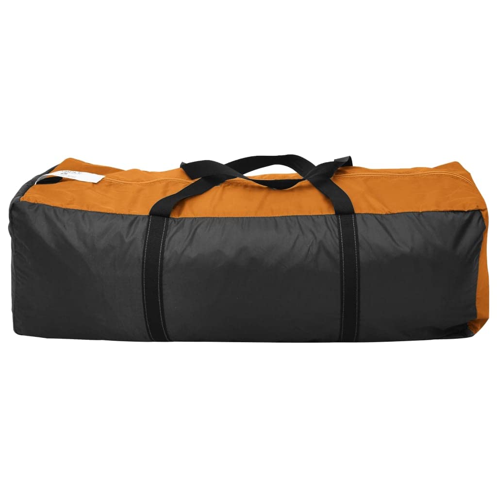 SKM 6-Person Camping Tent - Lightweight, Waterproof, Gray & Orange for Family Outdoor Adventures, Hiking, and Backpacking Trips