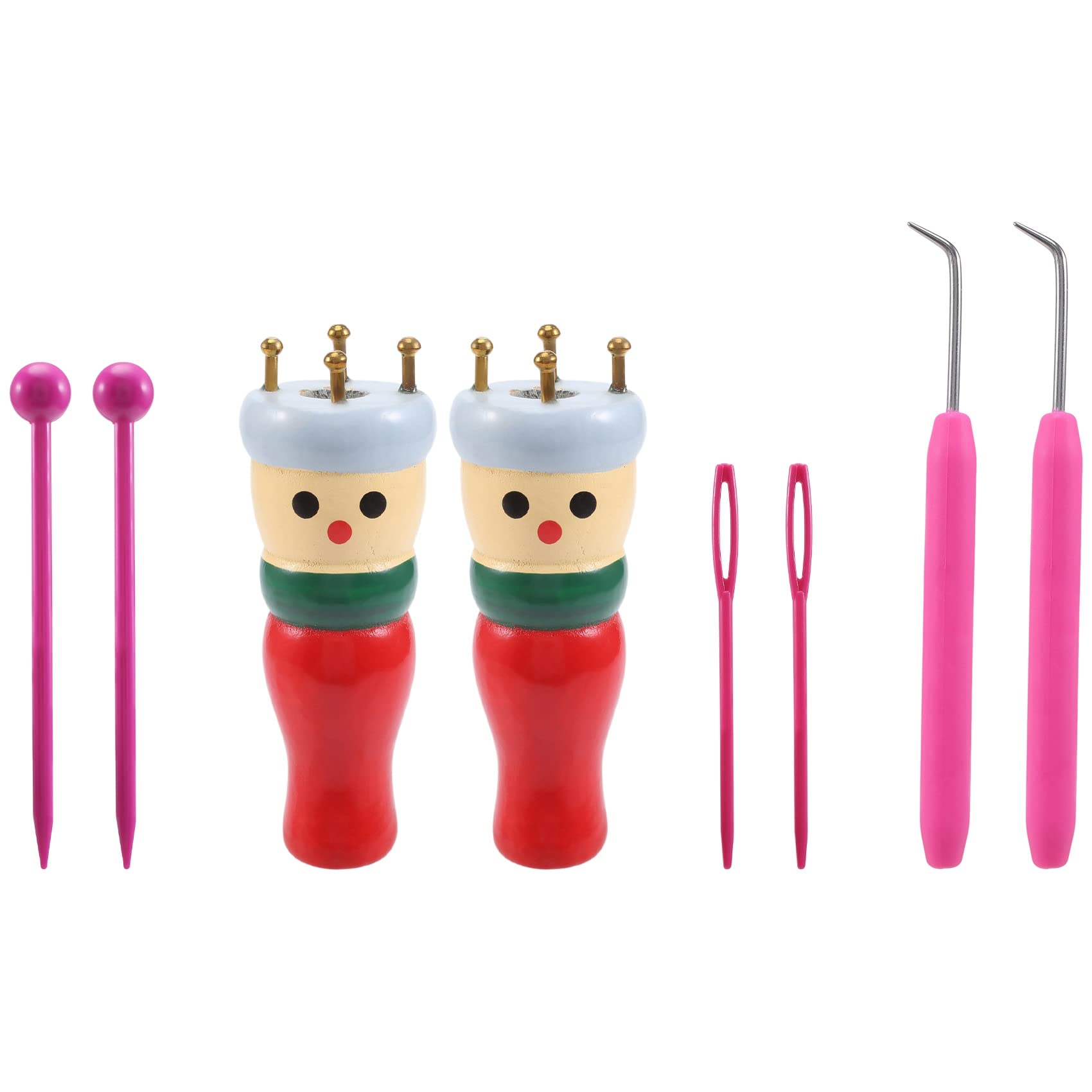 2-Pack French Knitter Tool - Wooden Knitting Set & Spool Knitting Doll for DIY Bracelets, Scarves, Hats - Perfect for Kids Crafts, Handmade Gifts & Knitting Beginners