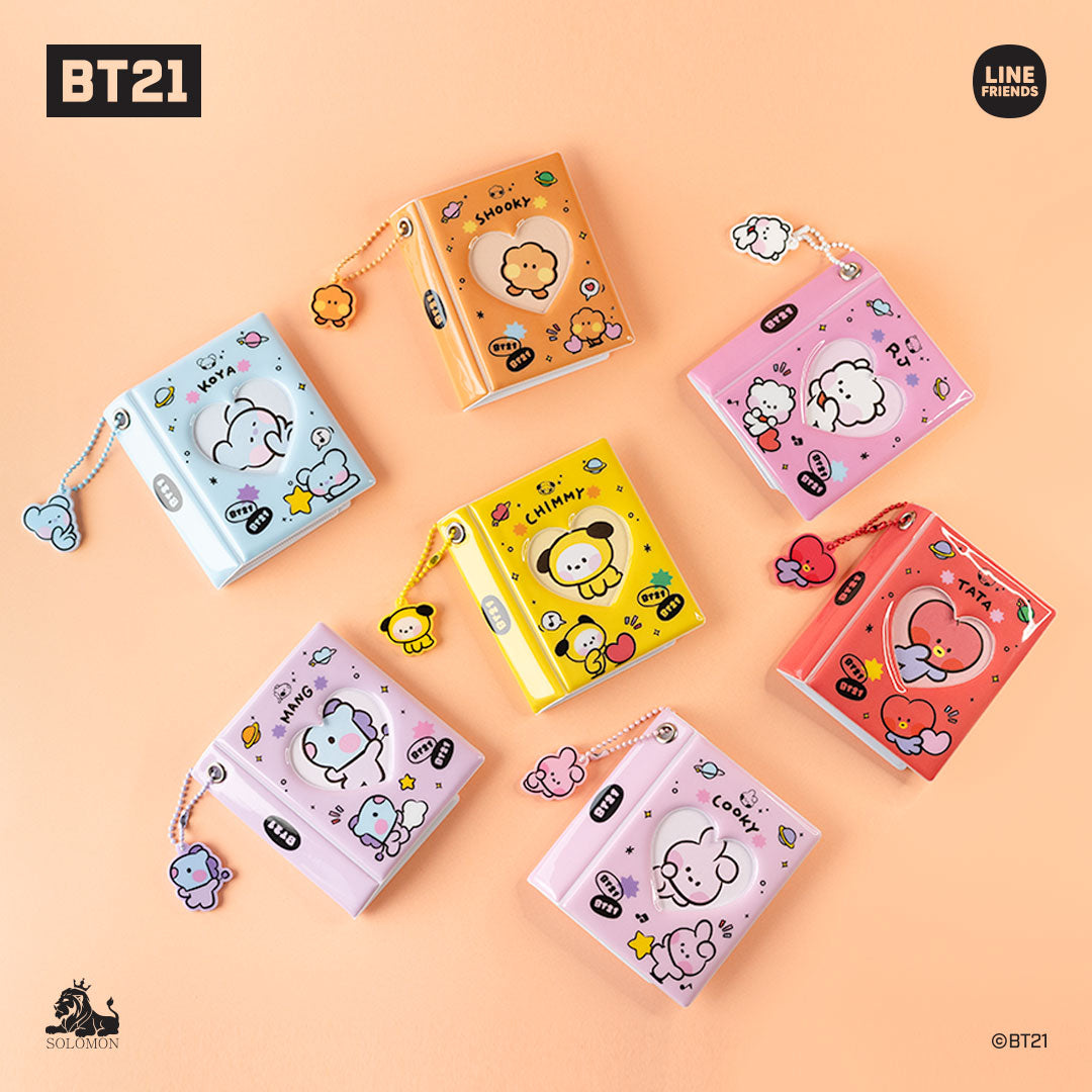 BT21 Mini Photo Binder Album - Cute Cooky Character Design for Collectors, 4x6 Inch Photo Storage, Kawaii BT21 Merchandise - Perfect for Scrapbooking, Gift Giving & K-Pop Fans Collection