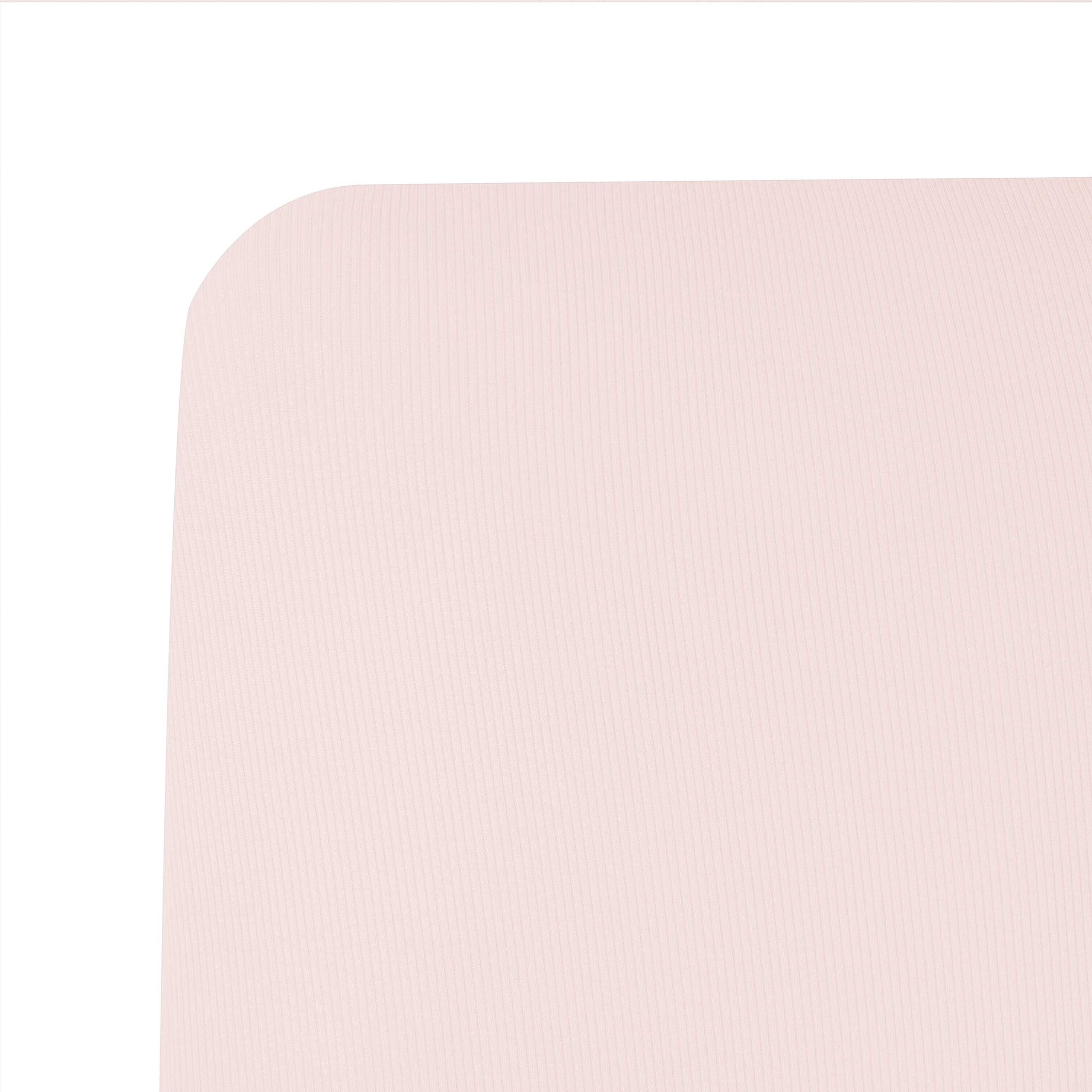 Soft Ribbed Crib Sheet in Blush Pink - Breathable Organic Cotton Fitted Crib Mattress Cover for Baby Nursery, Daycare & Travel - Standard Size 28x52 Inches