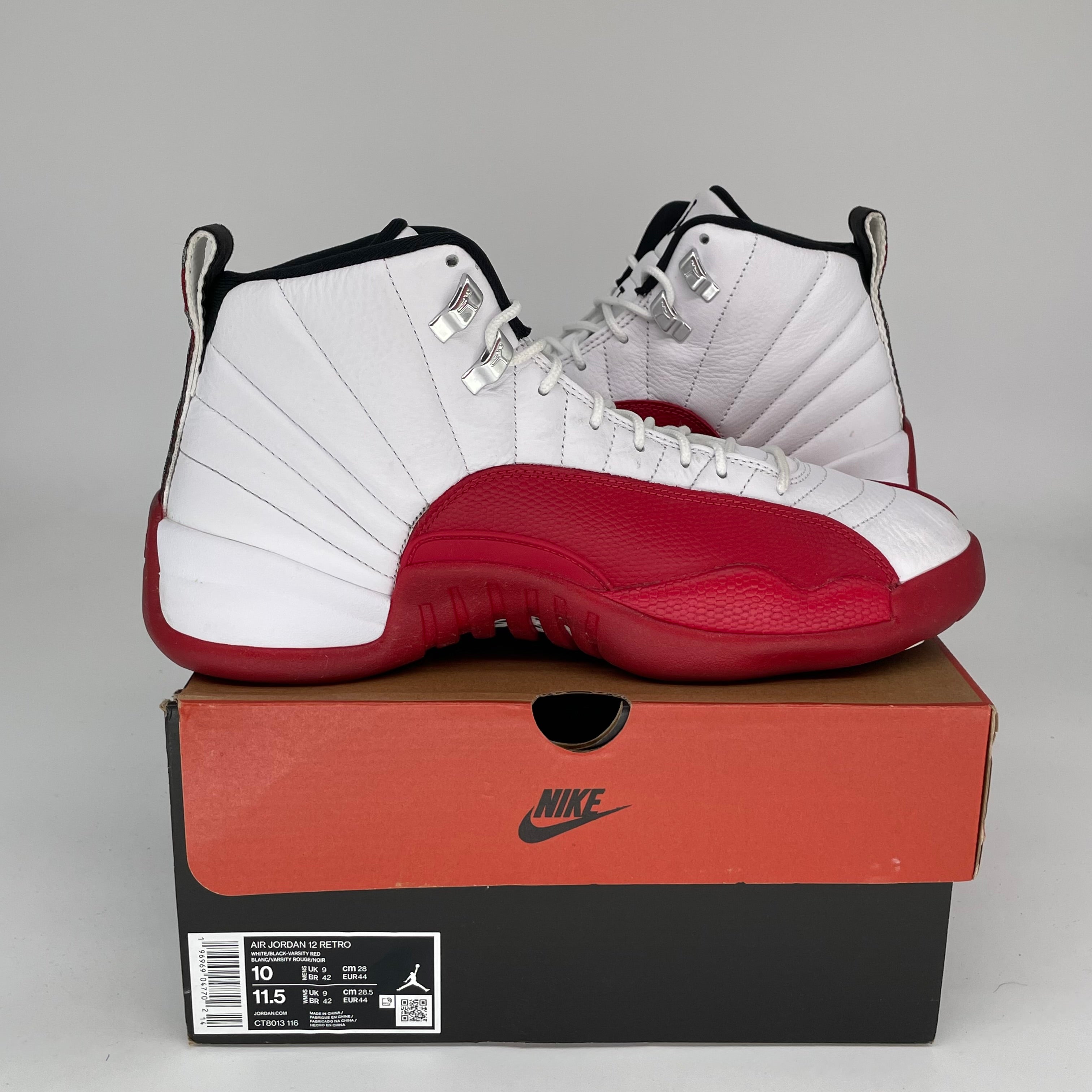 AIR JORDAN 12 CHERRY RED RETRO BASKETBALL SHOES SIZE 10 MEN'S CT8013-116 - Perfect for Streetwear, Sneaker Collecting & Basketball Games