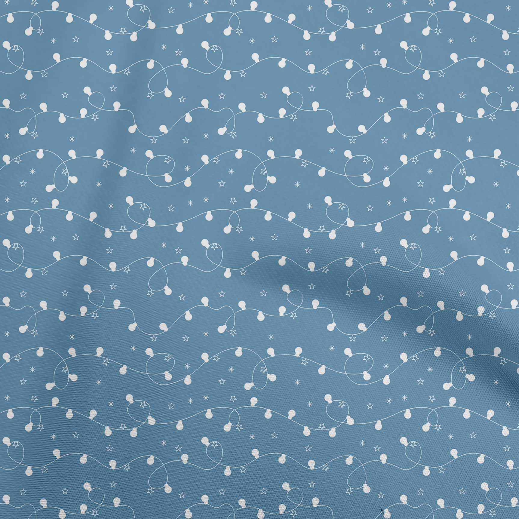 oneOone Polyester Spandex Medium Blue Star & Baubles Print Fabric - 56 Inch Wide Dress Material by The Yard | Perfect for DIY Dresses, Holiday Costumes & Home Decor Projects | Ideal for Christmas Decorations, Party Outfits & Crafting Projects