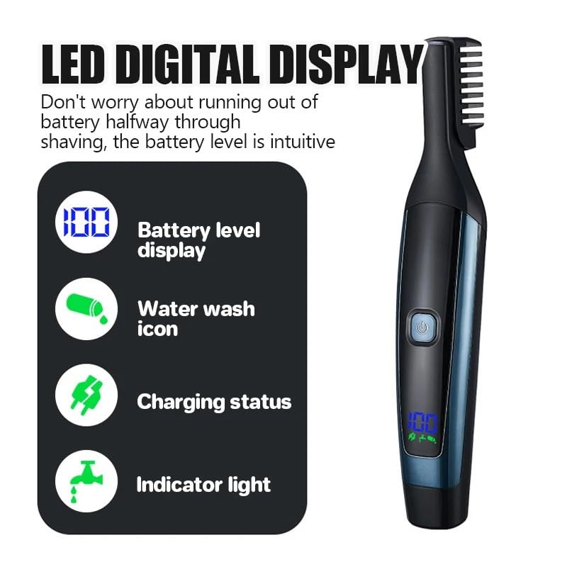 Professional Electric Hair Clippers for Men - Cordless Rechargeable Beard Trimmer, Nose & Ear Hair Trimmer, Barber Grooming Kit with Multiple Guards - Perfect for Home Haircuts, Beard Shaping & Personal Grooming (Waterproof, Black) - Great for Travel, Gym & Daily Use