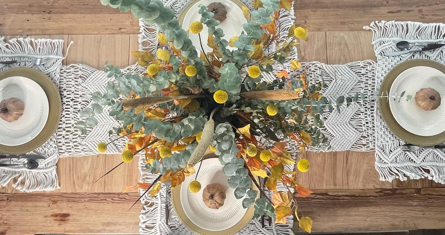 Handmade Boho Macrame Table Runner for Dining Room & Outdoor Patio Decor - Perfect for Weddings, Farmhouse & Bohemian Home Decor