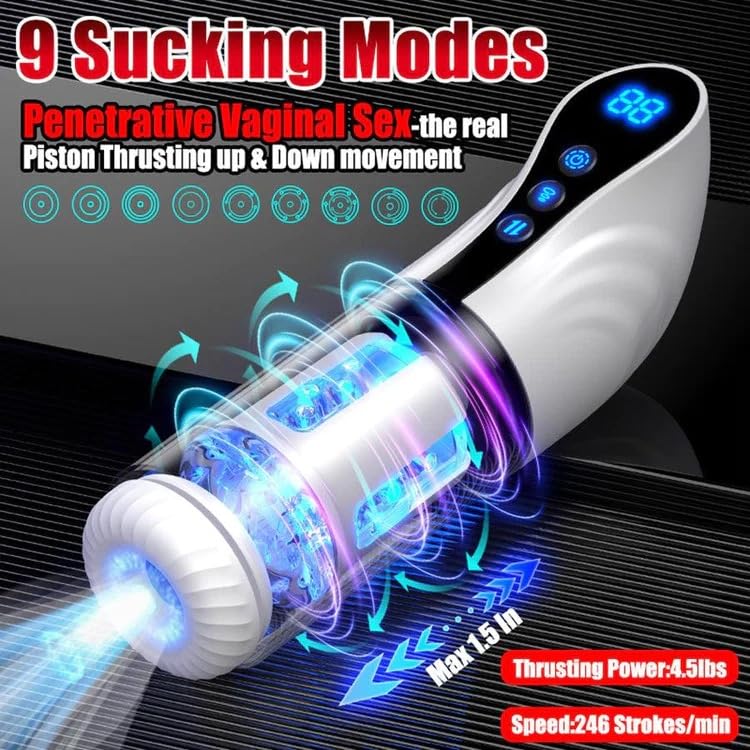 Automatic Male Masturbator - Electric Sucking & Thrusting Adult Toy for Men, Portable Pocket Pussy with Tight Sensation - Perfect for Solo Pleasure, Travel & Discreet Use
