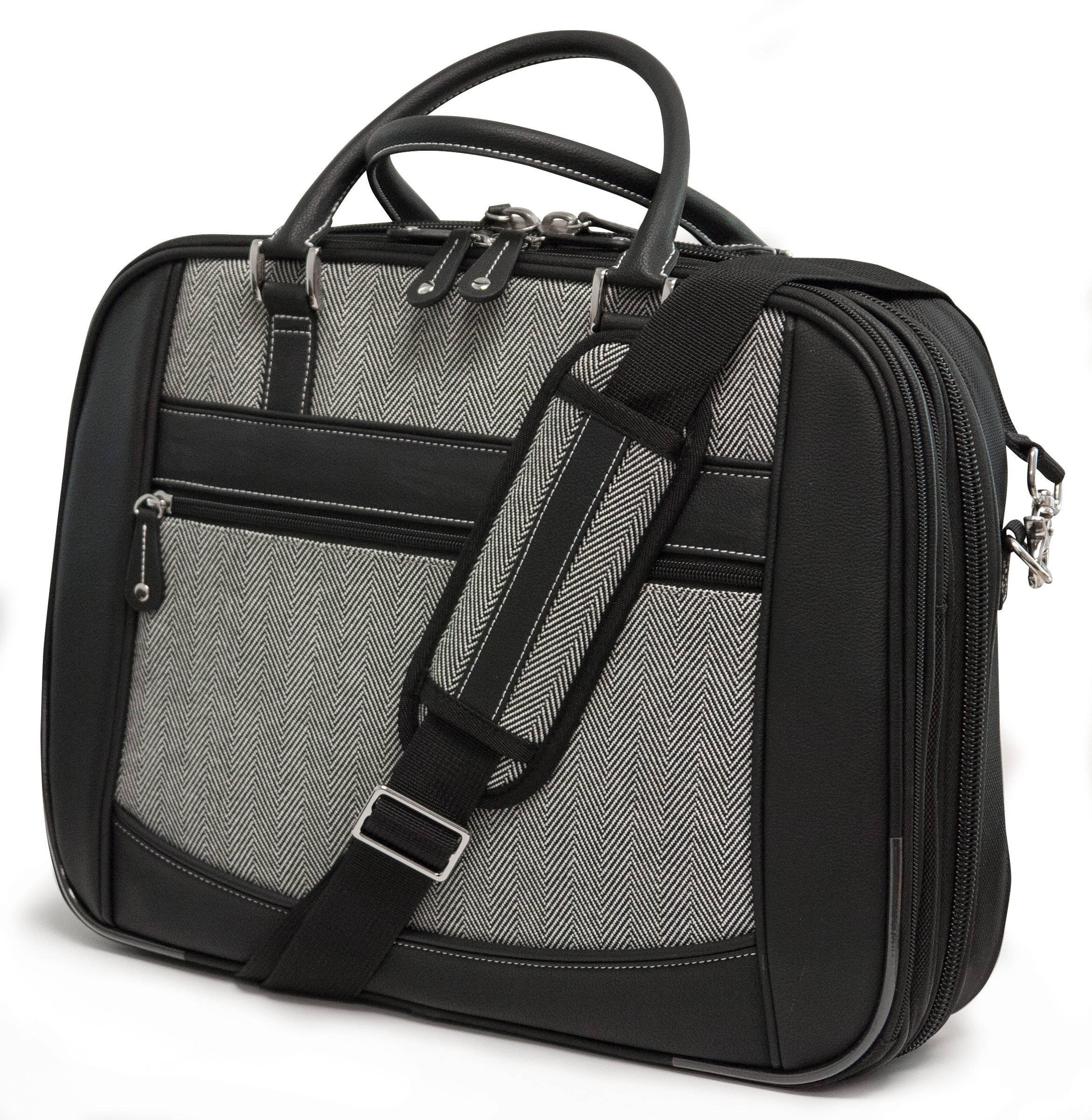 Stylish Herringbone Laptop Bag for Women - Fits 16