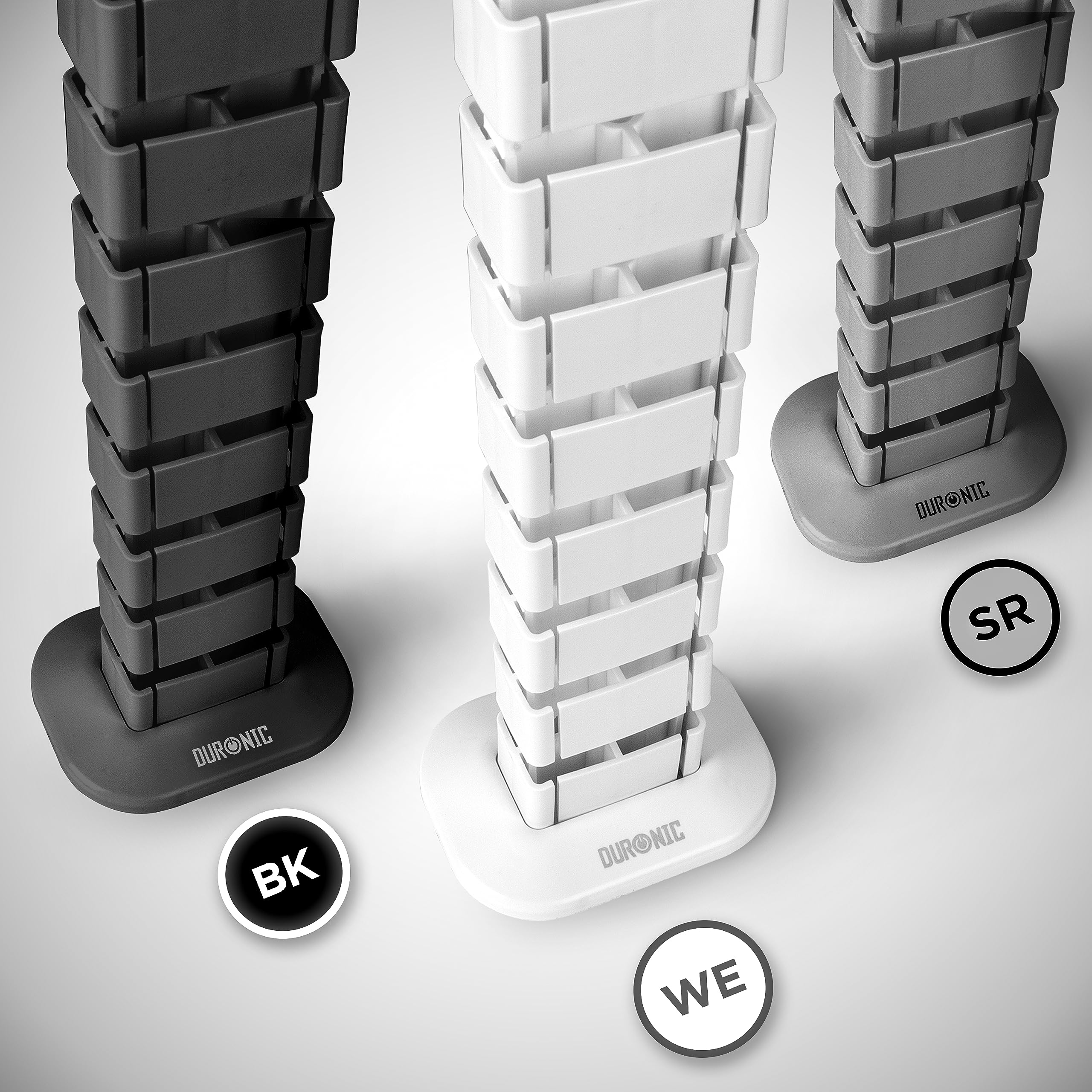 Duronic CM1DM WE Cable Management Spine - 4-Channel Wire Organizer for Standing Desks & Office Tables (130cm, White) | Holds 16+ Cables | Perfect for Home Office, Gaming Setup & Workspace Organization