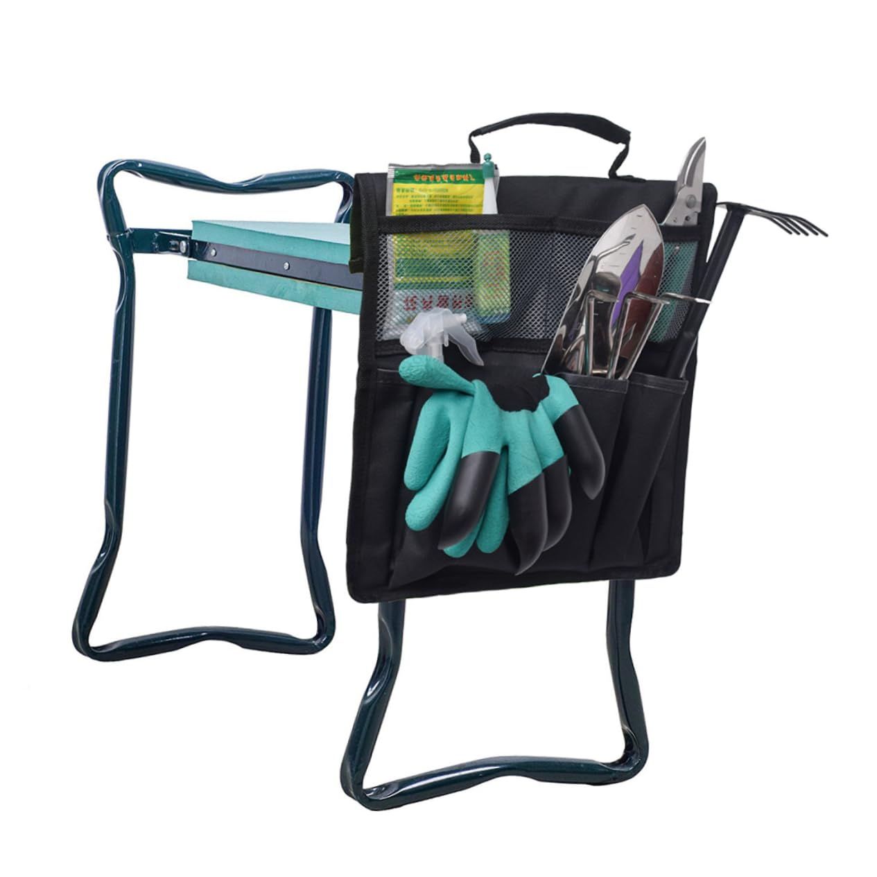 Housoutil Garden Recliner Side Bag - Practical Tool Storage Pouch, Multifunctional Gardening Organizer for Wheelbarrow, Lawn Chair - Perfect for Outdoor Yard Work, Landscaping & DIY Projects