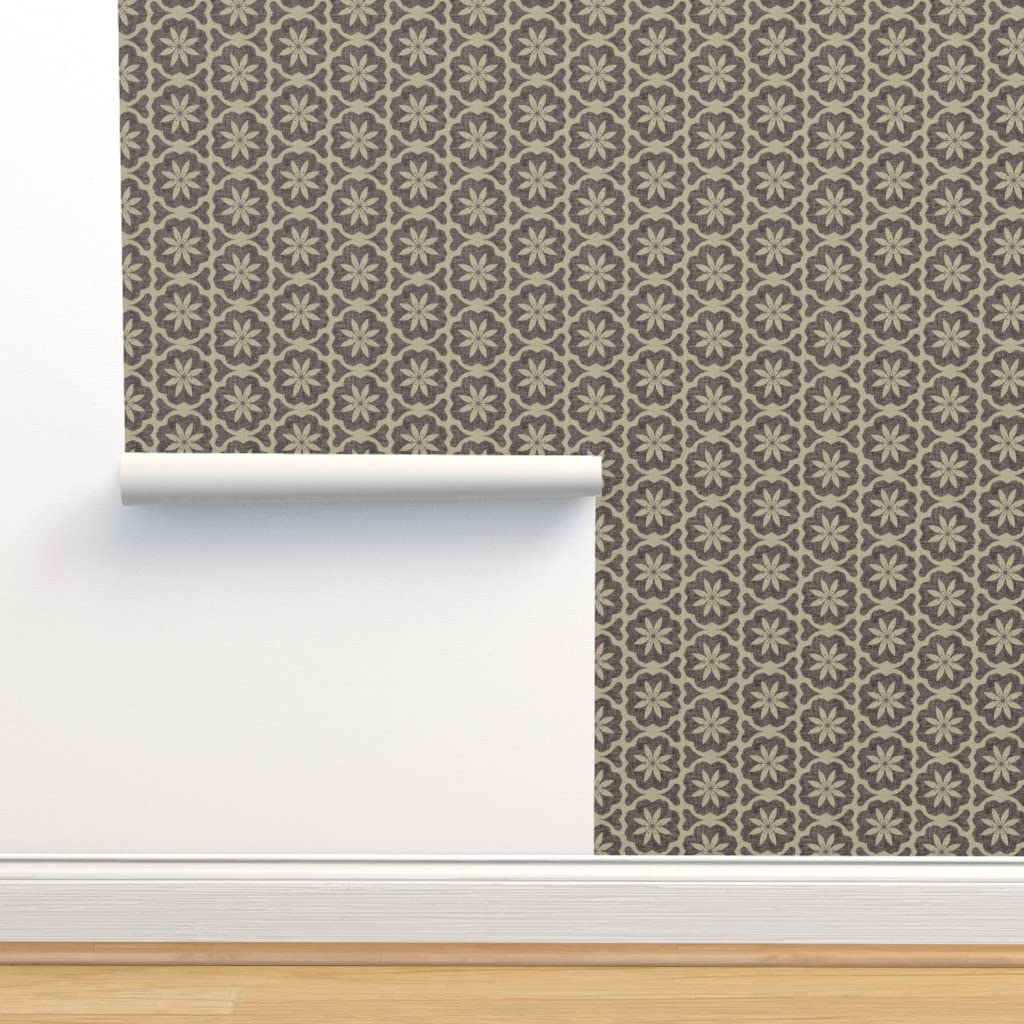 Premium Commercial Grade Wallpaper 27ft x 2ft - Black Brown Boho Floral Traditional Design | Waterproof & Peel-and-Stick | Perfect for Living Room, Bedroom, Office & Nursery Decor