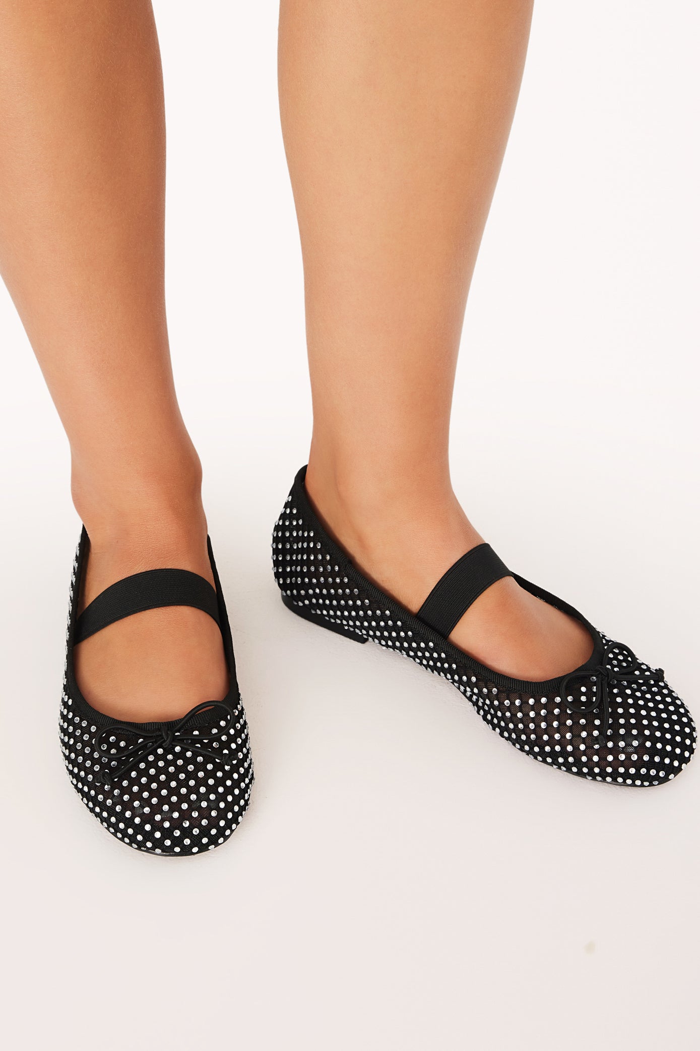 Edda Flats Women's Dress Shoes - Black Rhinestone Diamante Pumps for Wedding, Party & Evening Wear