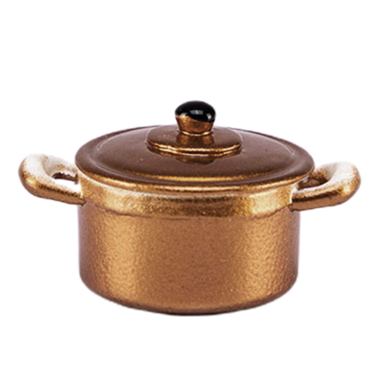 1:12 Scale Miniature Metal Soup Pot - Tiny Dollhouse Kitchen Accessory for Realistic Display & Collectibles | Perfect for Dollhouse Kitchens, Miniature Displays & DIY Crafts