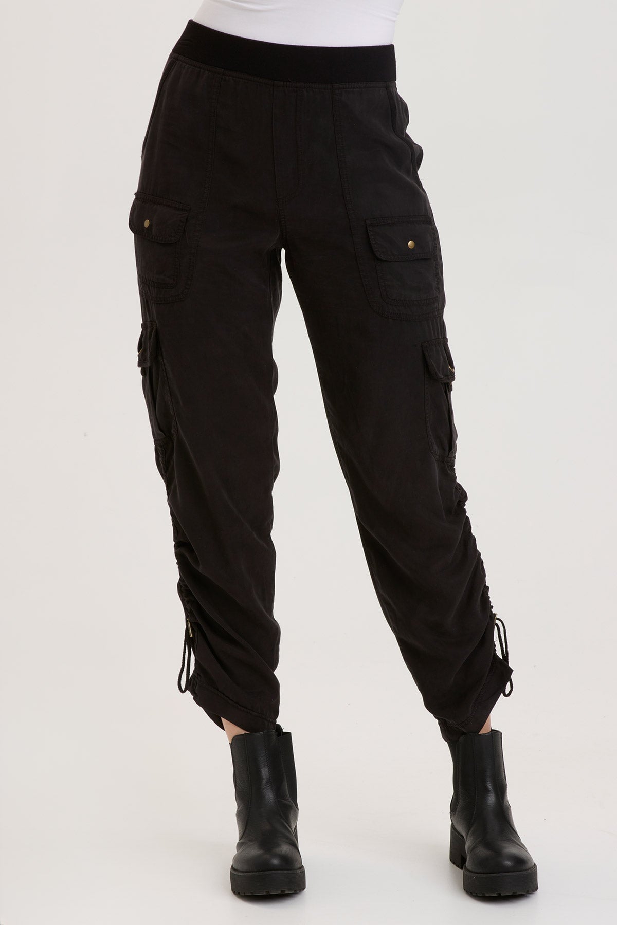 Sonova Women's Stretch High-Waisted Black Pants - Comfortable Slim Fit Trousers for Work, Office & Casual Wear
