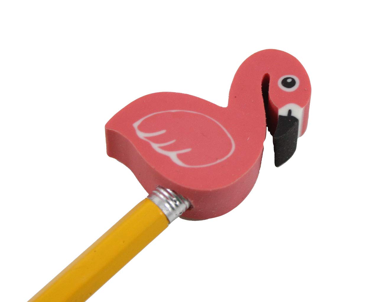 Large Flamingo Pencil Top Erasers - Cute Novelty Erasers for School, Classroom Supplies, Math Counters, Sorting Activities & Party Favors | Fun Pencil Toppers for Kids, Teachers & Office Use