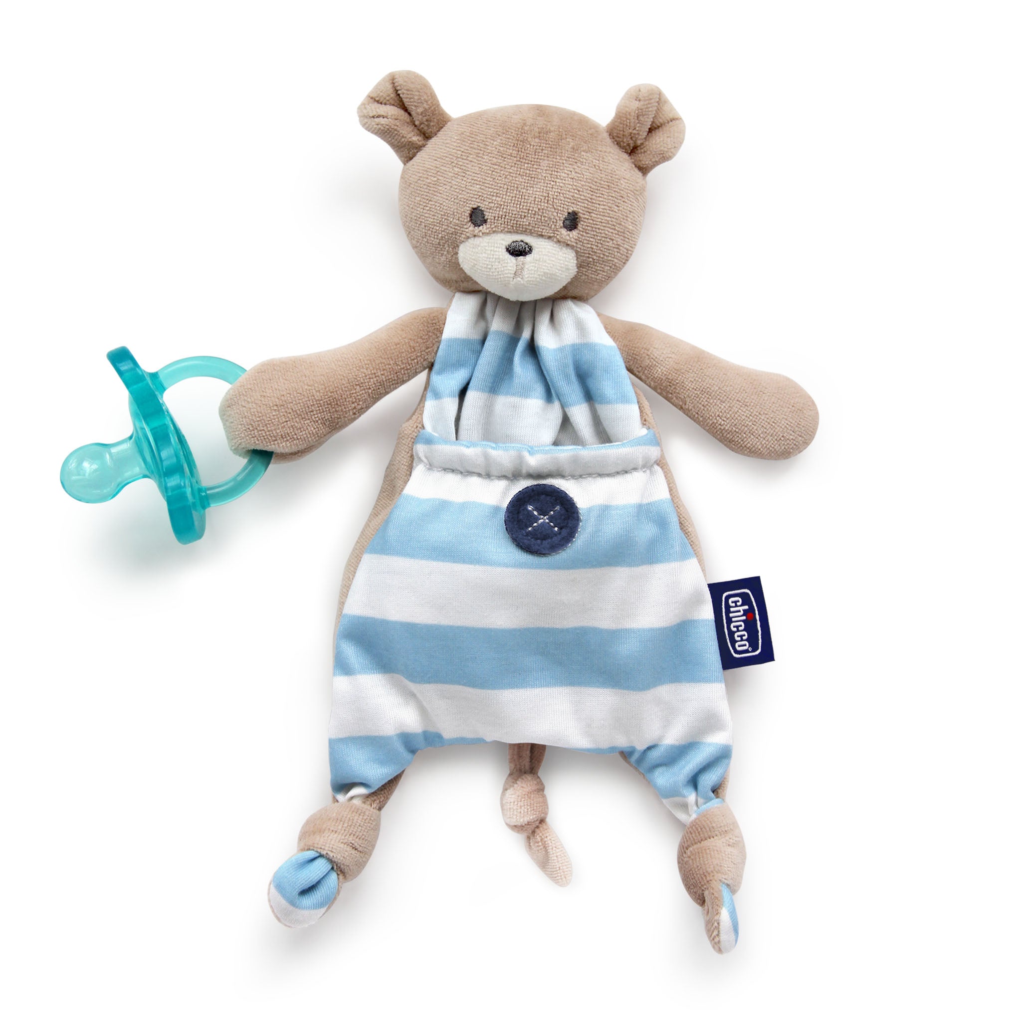 Chicco Pocket Buddies Soft Pacifier Lovey - Soothing Baby Security Blanket for Naptime & Travel | Cute Plush Toy for Infants & Toddlers