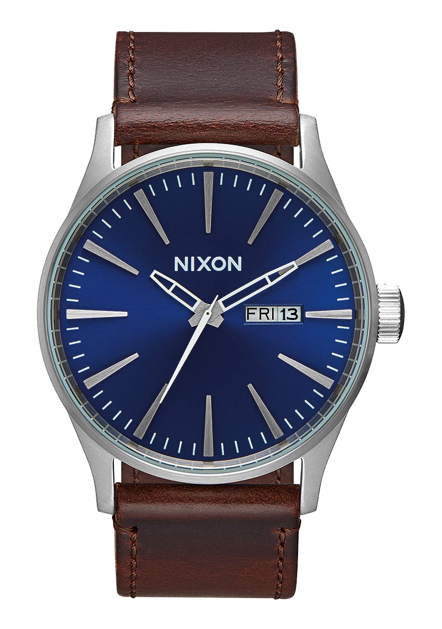 Nixon Men's A105 Sentry 42mm Stainless Steel Leather Quartz Watch - Stylish Casual & Business Timepiece for Everyday Wear