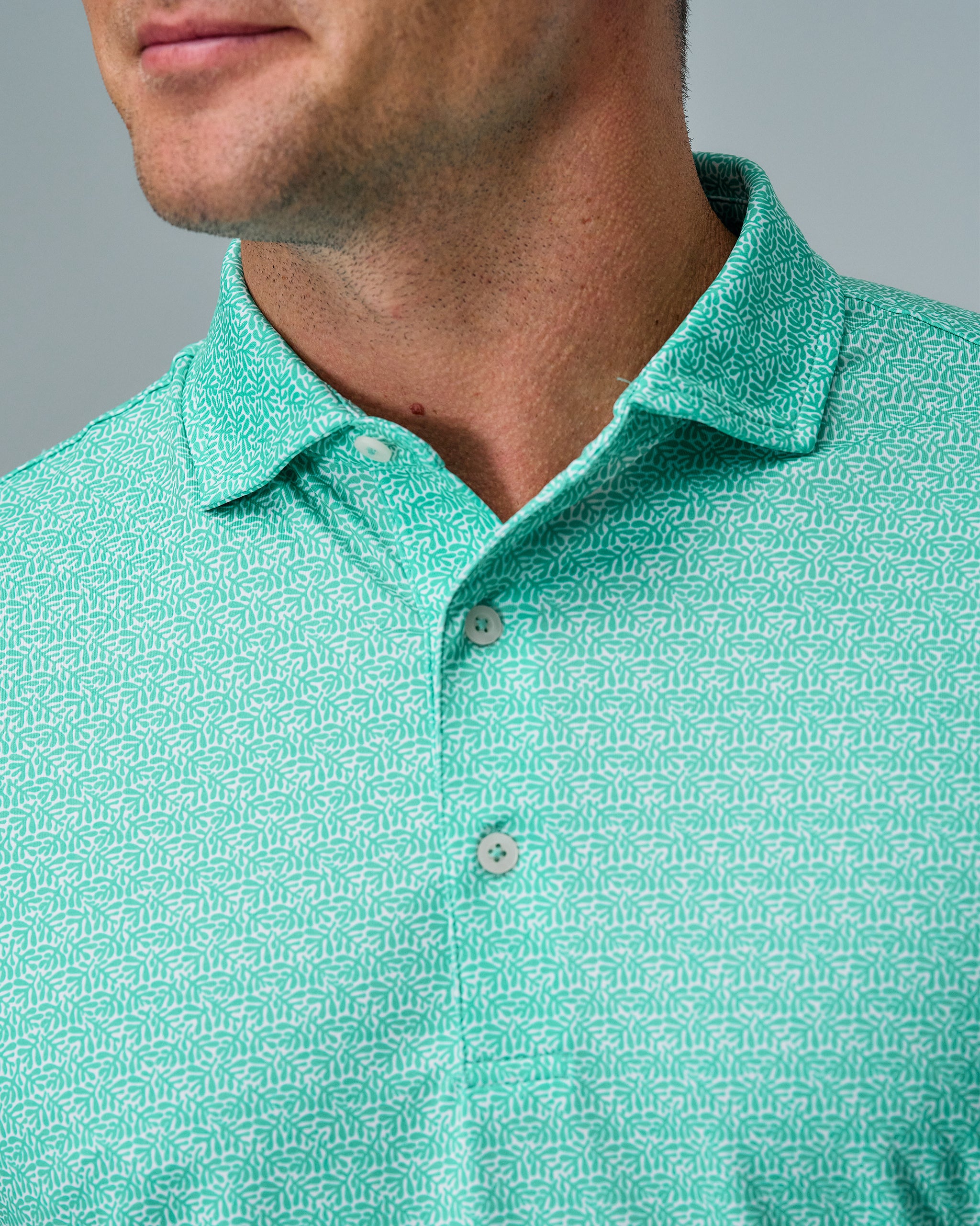 SEACLIFF PRINT POLO Shirt for Men - Stylish Casual Short Sleeve Button Down Shirt - Perfect for Summer, Beach, and Outdoor Activities