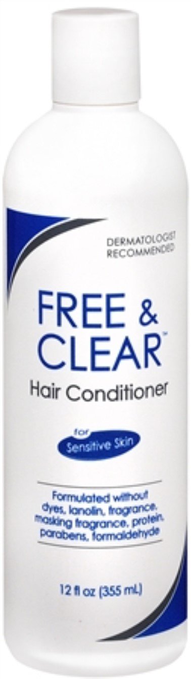 Free & Clear Sensitive Skin Hair Conditioner - 12 oz (Pack of 12) | Fragrance Free & Hypoallergenic | For Dry, Itchy Scalp & Color-Treated Hair - Daily Moisturizing Care
