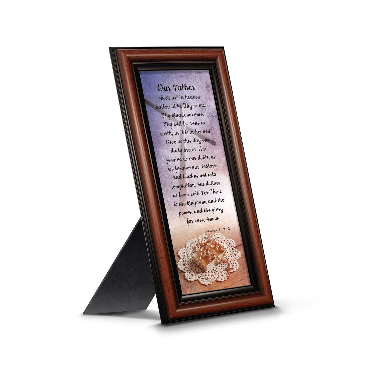 Crossroads Home Décor Lord's Prayer Wall Art - Inspirational Bible Verse Decor for Christian Home, Bedroom & Church (7370W) - Perfect for Prayer Rooms, Gifts & Spiritual Spaces