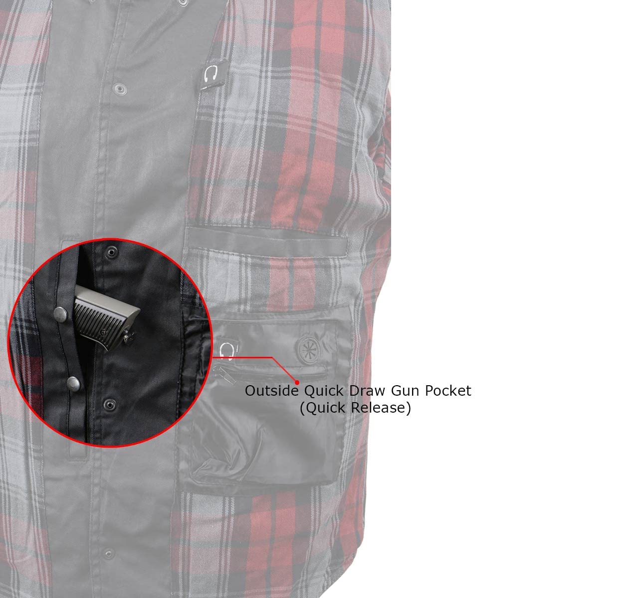 Milwaukee Leather MDM1603 Men's Black Waxy Coated Snap Front Shirt - Durable Workwear for Outdoor Activities & Motorcycle Riding