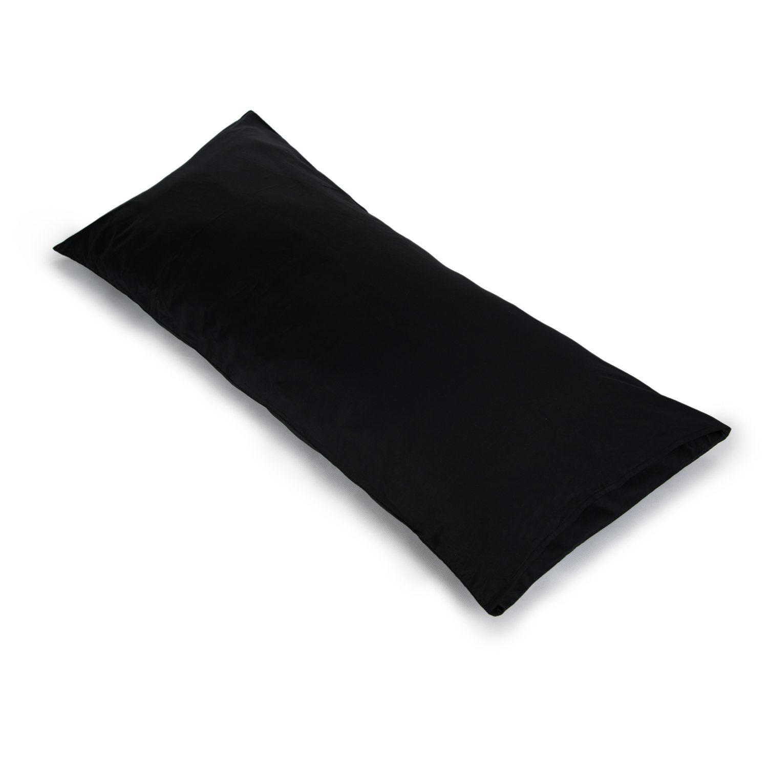 YAROO 21x48 Body Pillow Cover - 100% Cotton 400 Thread Count Long Pillow Case with Envelope Closure (Black) - Perfect for Home, Bedroom, Office & Travel Comfort