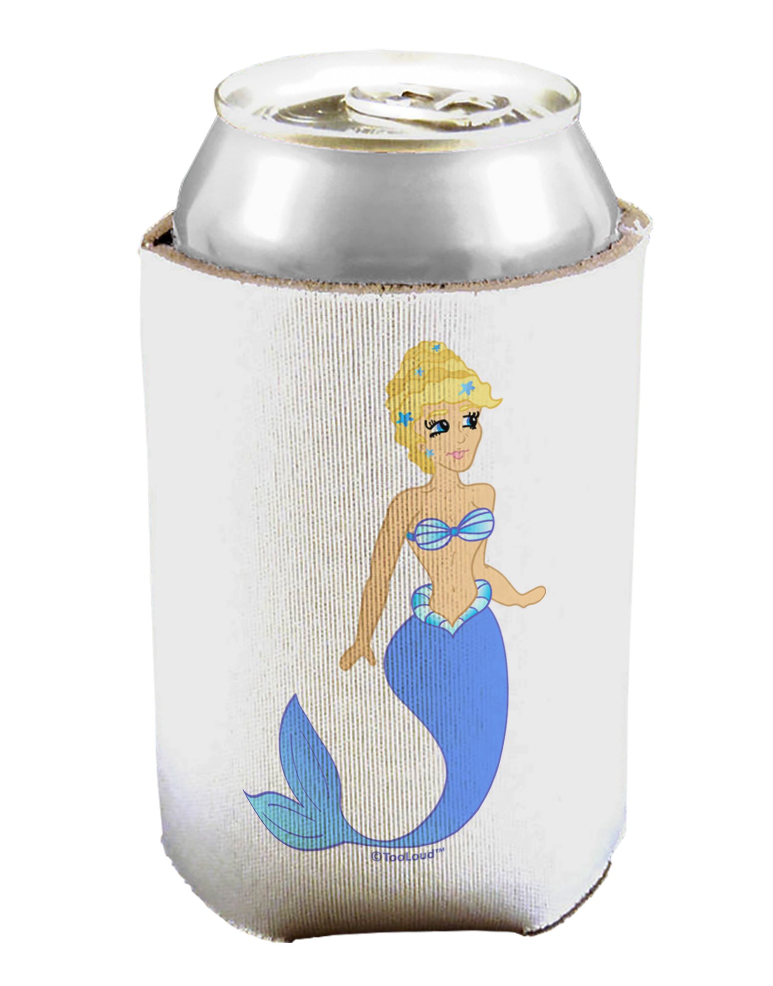TOOLOUD Mermaid Design Blue Can & Bottle Insulator Cooler (2 Pack) - Double-Wall Insulated Sleeves for Beer, Soda & Water - Perfect for Beach, Pool Parties & Outdoor Adventures