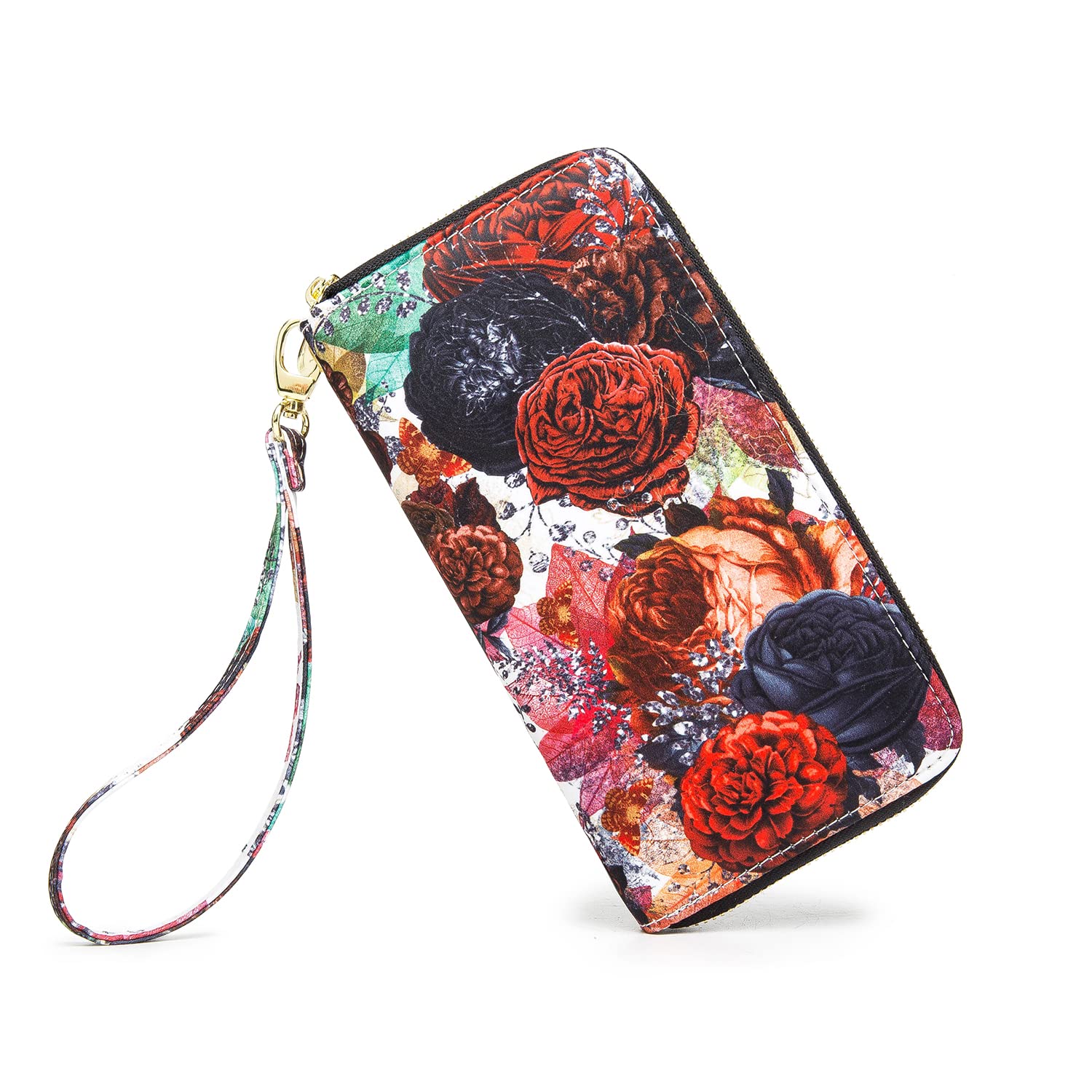 RFID Blocking Women's Wallet - Slim Bifold Zipper Purse with Credit Card Slots & ID Window, Large Capacity Travel Clutch for Everyday Use, Shopping & Business Trips