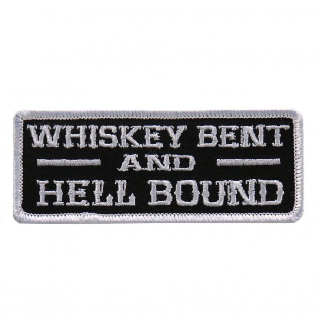 Whiskey Bent Hell Bound Embroidered Iron-On Sew-On Patch (4 Inch) - Perfect for Jackets, Vests, Bags & DIY Crafts