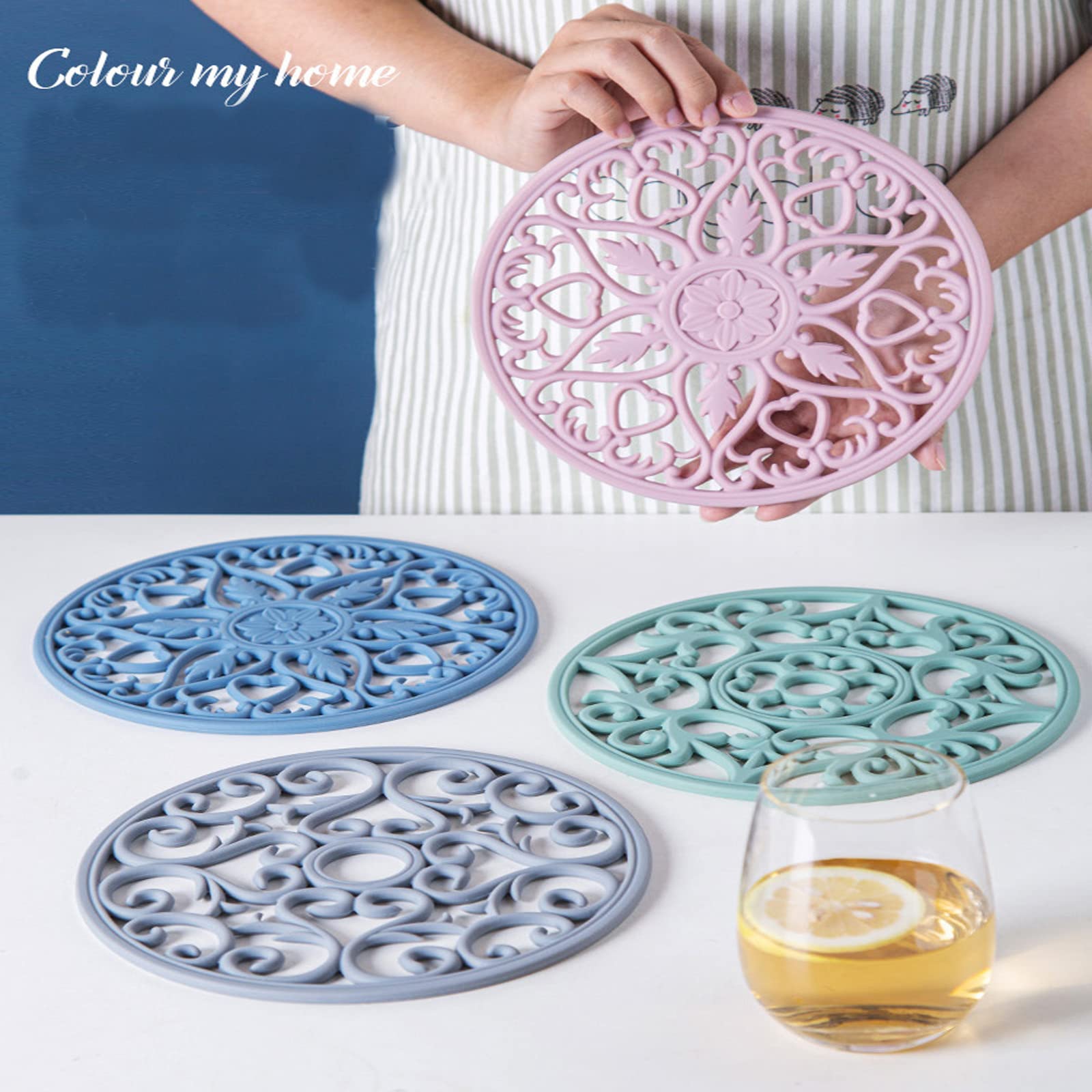 3PCS Large Silicone Mandala Resin Coaster Molds for DIY Epoxy Geode Casting - Perfect for Making Unique Cup Coasters, Wind Chimes & Home Decor Gifts
