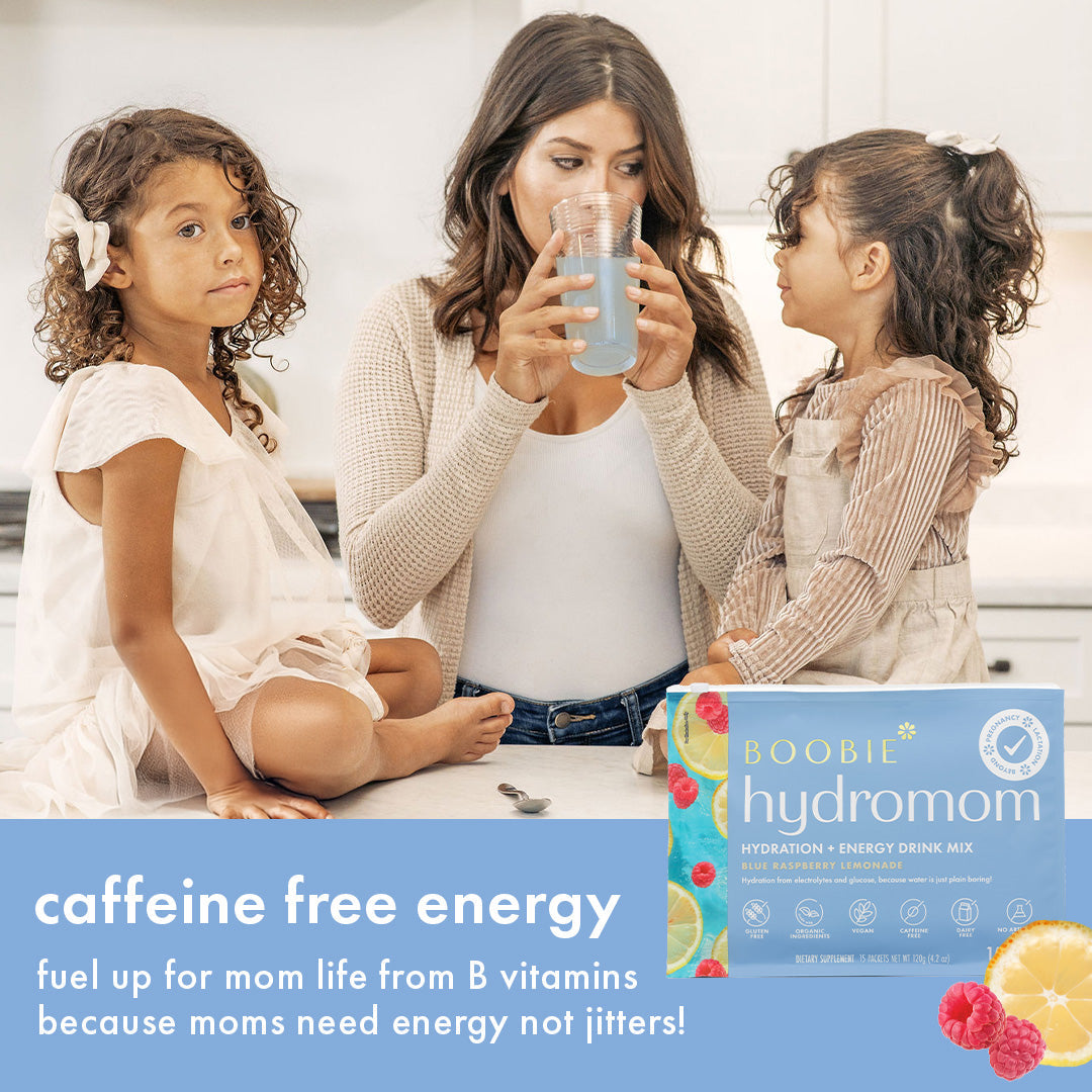BOOBIE Hydromom – Superfood Electrolyte Drink Powder for Pregnancy & Postpartum – Hydration & Recovery Support for Breastfeeding Moms – Perfect for Morning Sickness & Post-Workout Replenishment