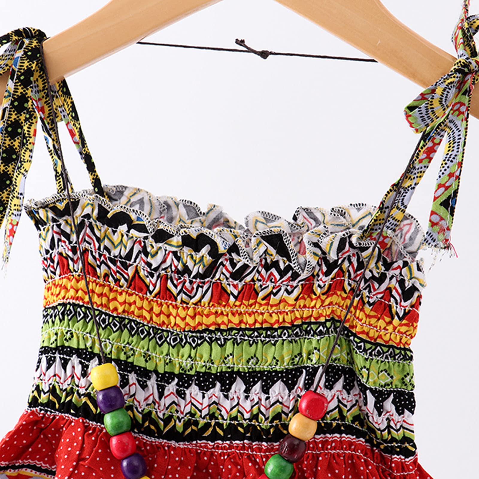 Bohemian Floral Sleeveless Toddler Dress for Girls - Straps Beach Princess Outfit | Perfect for Summer Vacations, Beach Parties & Photoshoots