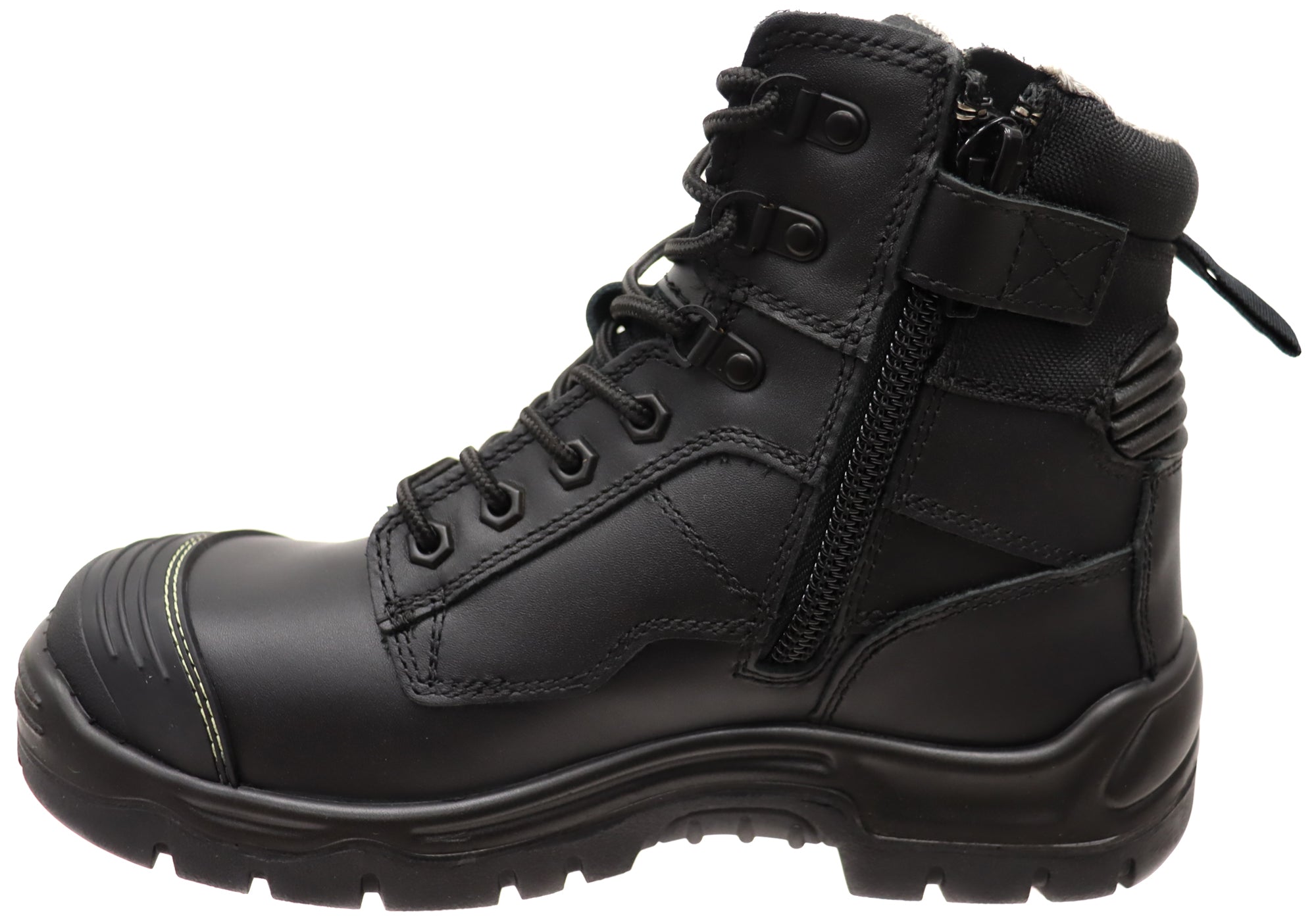 KingGee Men's Phoenix 6Z Side Zip Safety Work Boots with Scuff Cap - Steel Toe Protective Footwear for Construction & Industrial Work