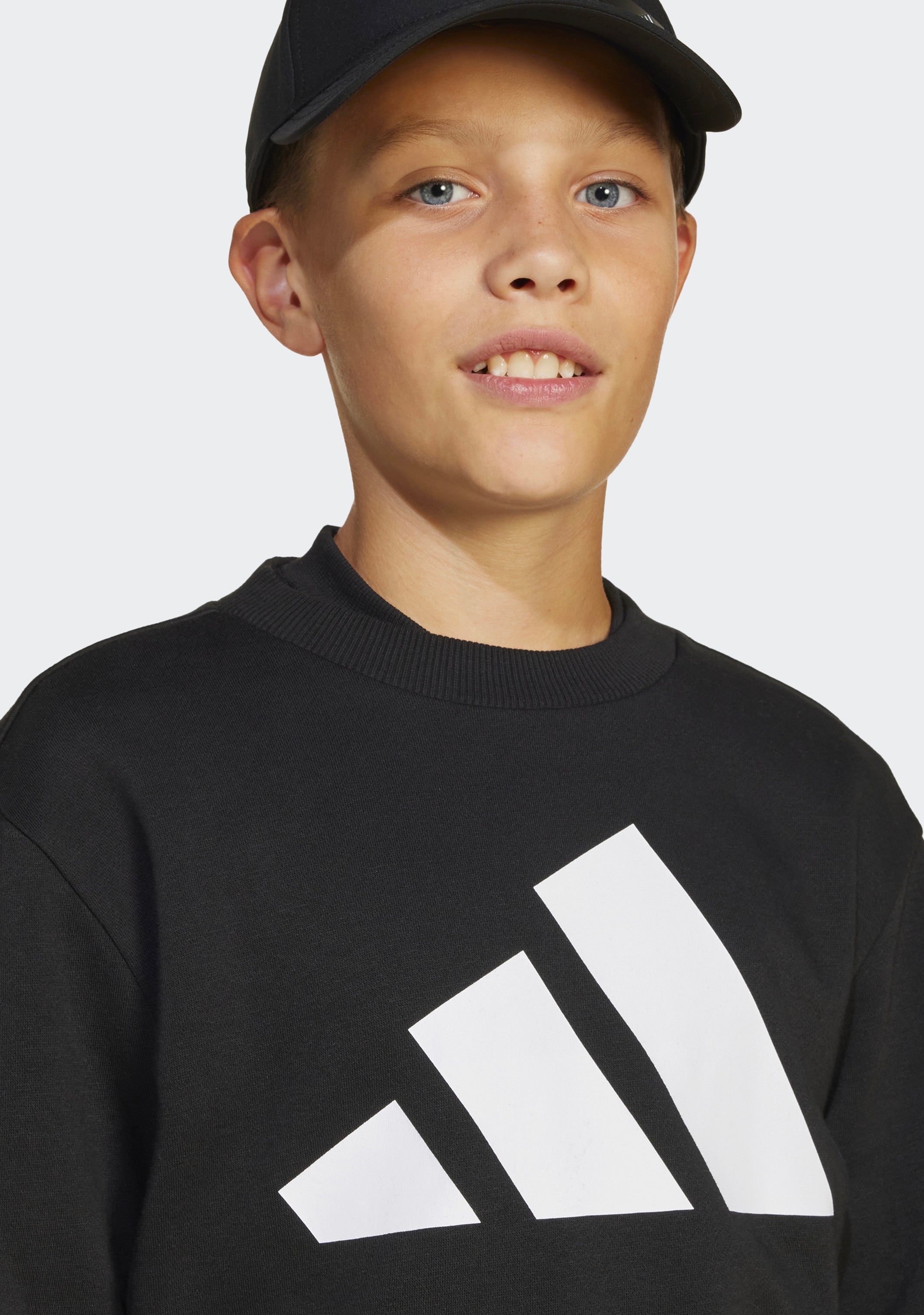 Adidas Kids' Big Logo Fleece Joggers & Crew Top Set - 2 Piece Outfit for Boys & Girls | Soft Comfortable Athletic Wear for Playdates, School & Casual Activities