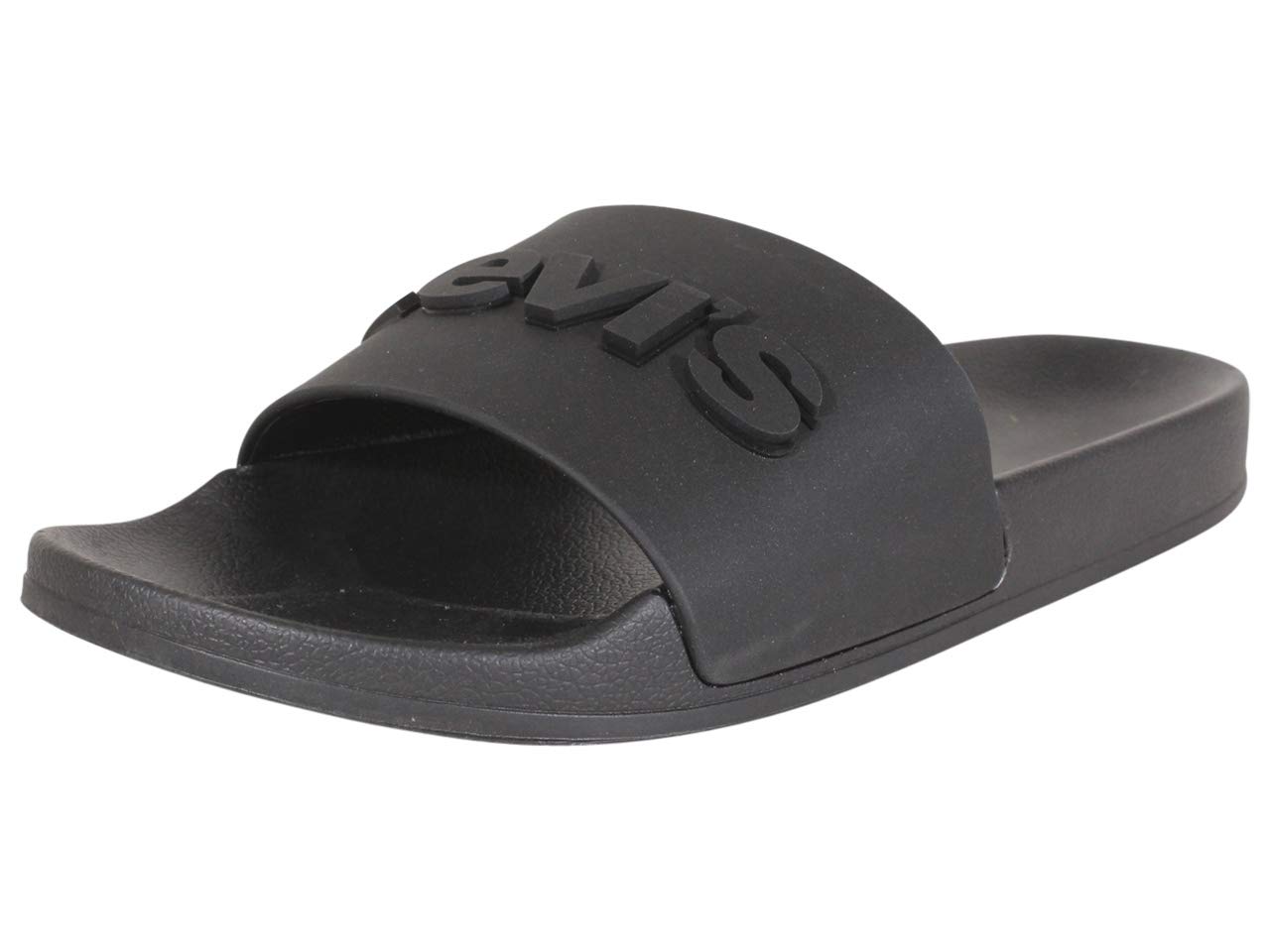 Levi's 3D Slides Black Monochrome Men's Sandals with Logo - Size 12 | Comfortable Summer Slides for Beach, Pool & Casual Wear