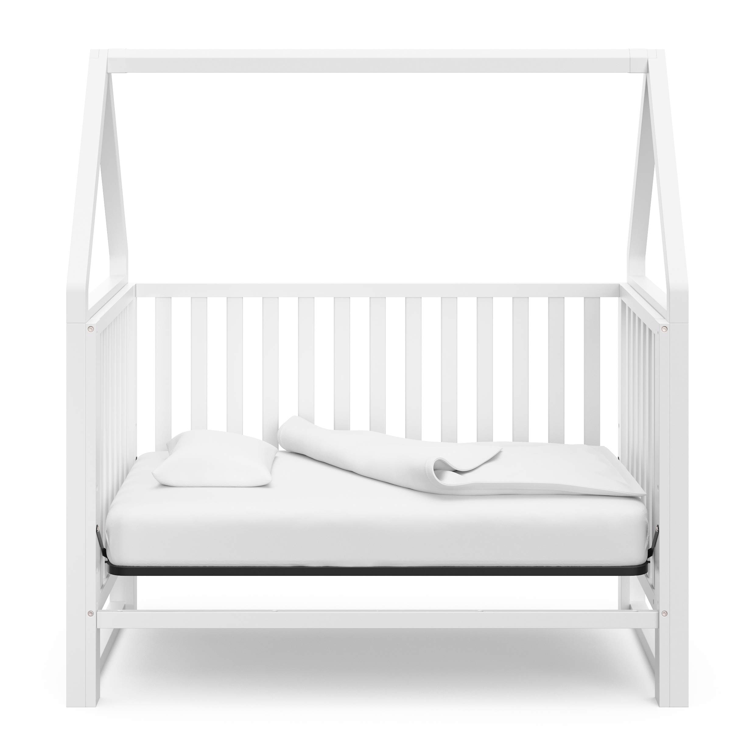 Storkcraft Orchard 5-in-1 Convertible Crib (White) – GREENGUARD Gold Certified Safe Baby Crib | Converts to Toddler Bed, Daybed & Full Bed | Fits Standard Crib Mattress | Perfect for Nursery, Daycare & Growing Families