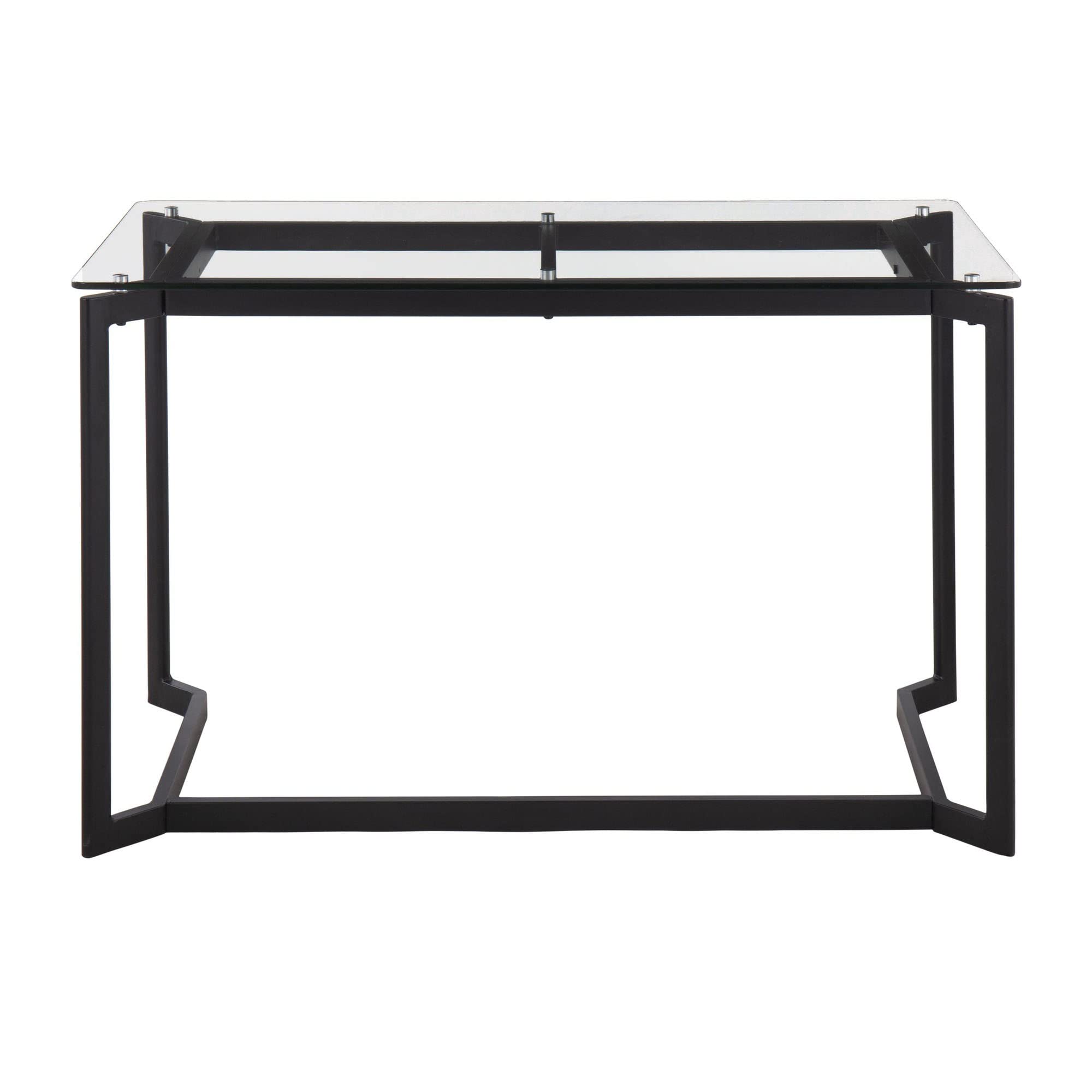 LumiSource Masters Glass Desk - Modern Home Office & Gaming Desk, Small Black Computer Desk for Bedroom, Mid Century Style Workspace | Perfect for Remote Work, Online Classes & Compact Spaces