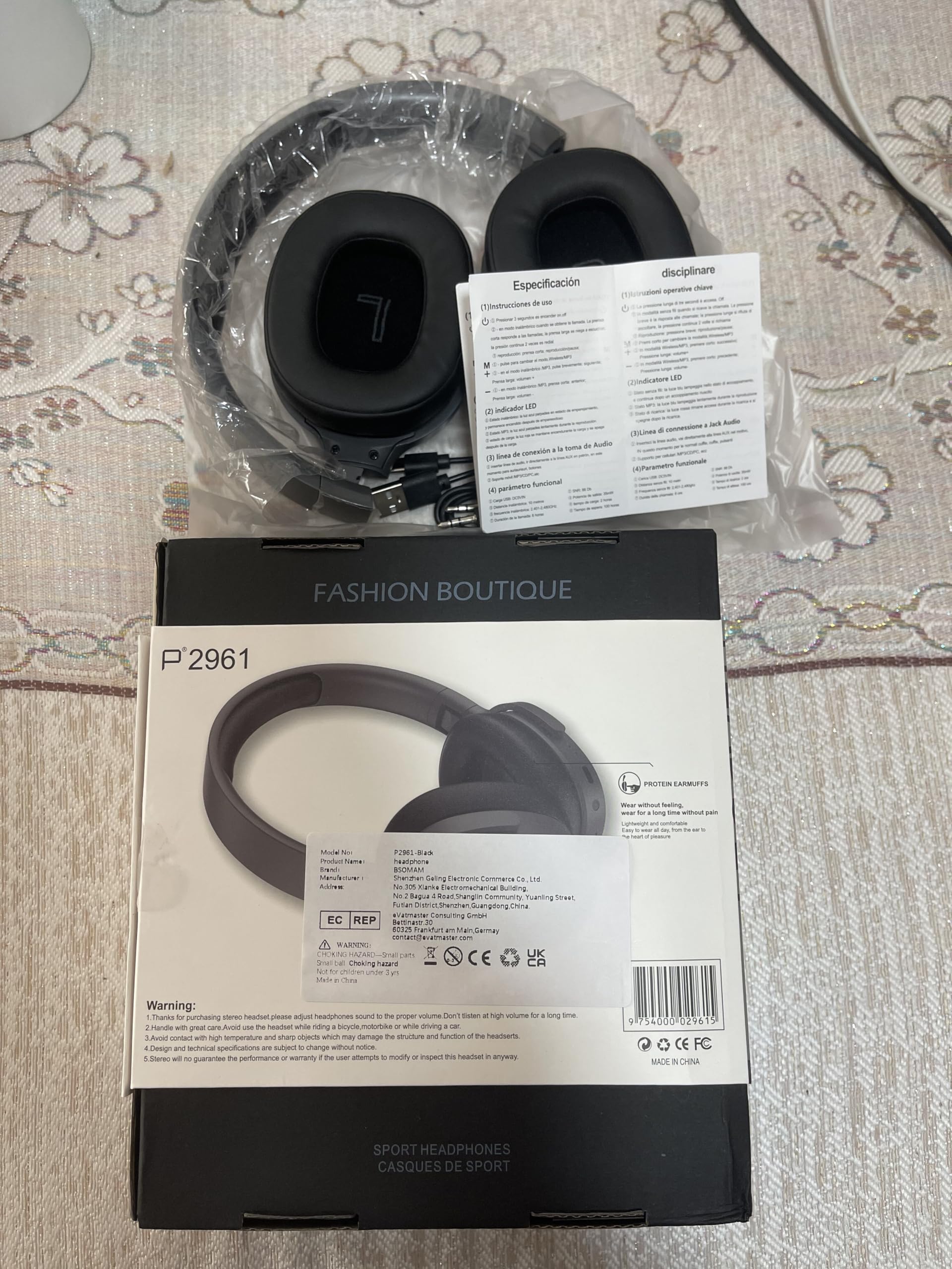 Premium Wireless Bluetooth Headphones with HiFi Sound, Foldable Design & Active Noise Cancelling - Adjustable Over-Ear Headset with Built-in Mic, Bluetooth 5.1 for Sports, Travel & Work (Black) - Perfect for Gym, Commuting & Home Office Use
