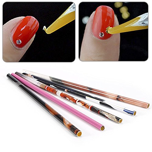 2PCS Wax Picker Pen Set - Rhinestone & Crystal Picking Tool for Nail Art, Bead Decorations, Dotting Manicure - Perfect for DIY Crafts, Jewelry Making, and Nail Design