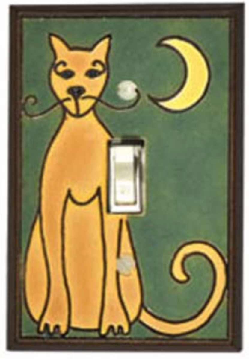 Alf's Cat Single Switch Plate Cover - Decorative Outlet Cover for Home & Office - AG182 - Perfect for Living Room, Bedroom, and Kitchen Decor