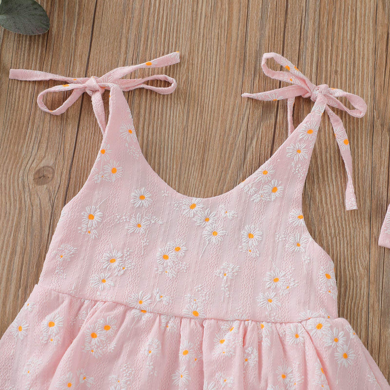 Baby Girls Floral Daisy Print Halter Romper Jumpsuit with Headband - Soft Cotton Summer Outfit for Infants & Toddlers - Perfect for Playdates, Beach Trips & Photo Shoots