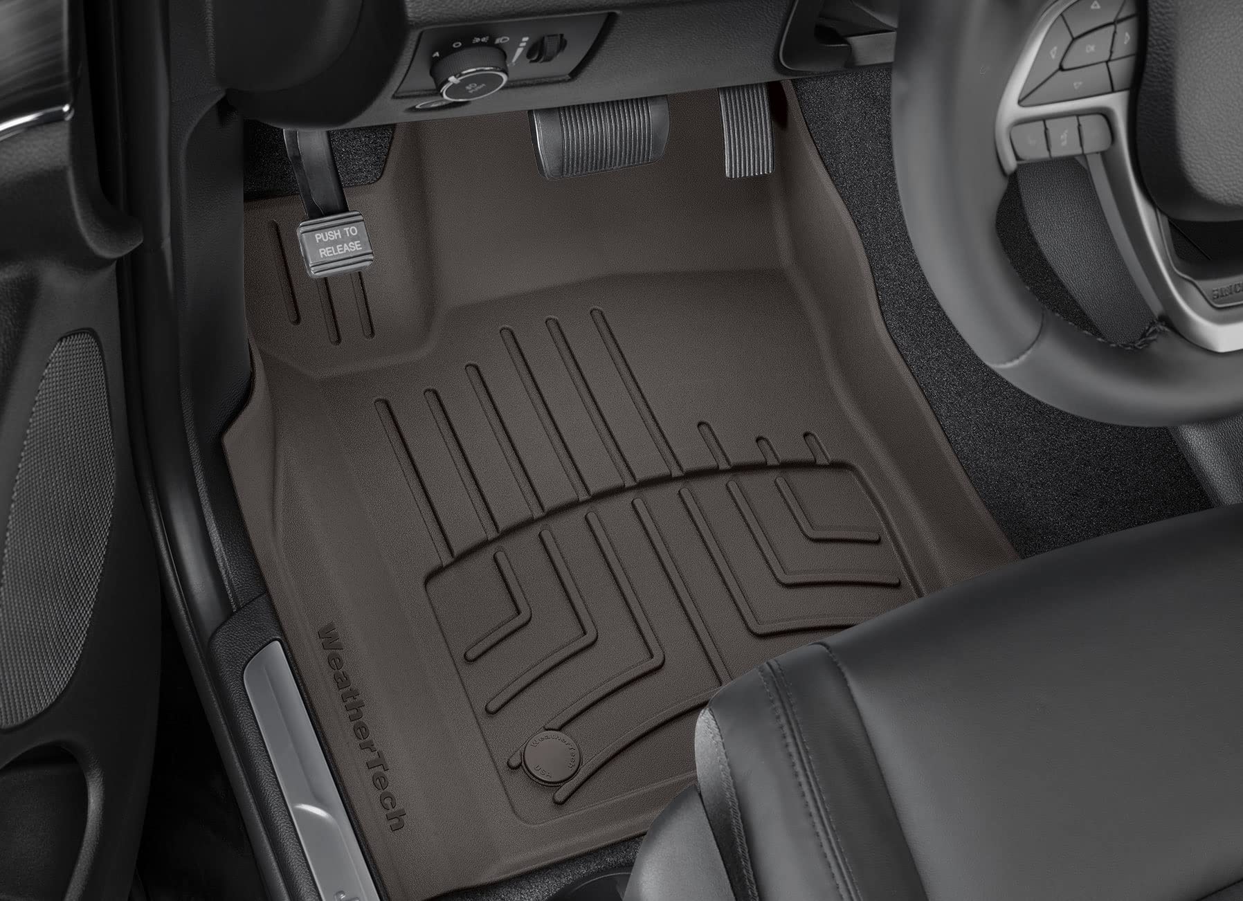 WeatherTech Custom Fit FloorLiners for Toyota Highlander Hybrid & Highlander (2014-2023) - 1st Row Cocoa - All-Weather Protection & Easy Cleaning - Perfect for Family Road Trips & Outdoor Adventures