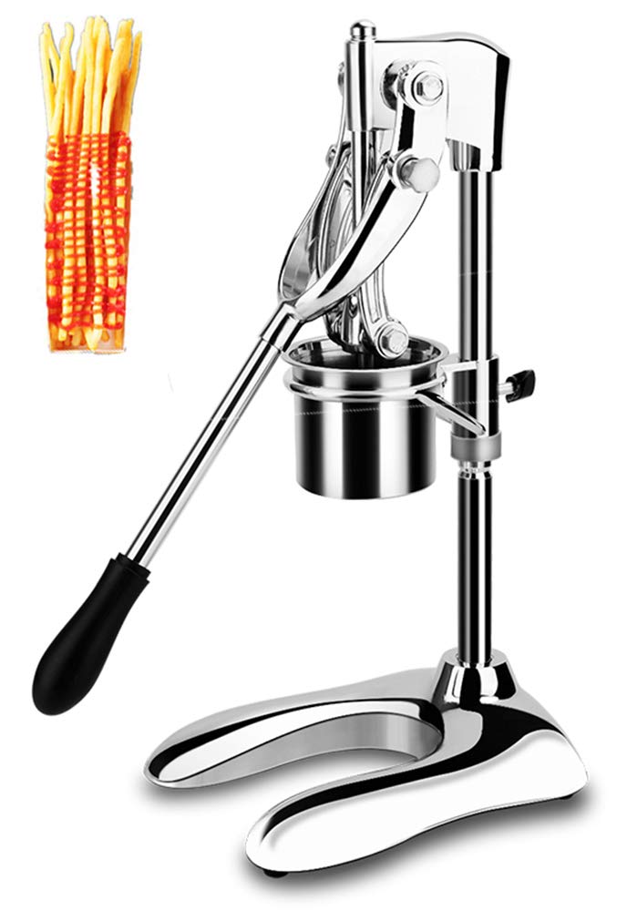 CGOLDENWALL Stainless Steel Manual French Fry Cutter - 12 Hole Potato Strips Maker for Perfect Homemade Fries, Chips & Wedges | Ideal for Restaurants, Fast Food Shops & Home Kitchen Use