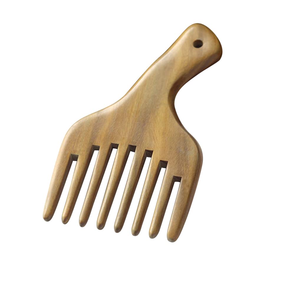 Premium Sandalwood Hair Comb - Wide Tooth Wooden Comb for Men & Women - Detangling Afro Pick for Natural Hair, Beard & Curly Hair - Perfect for Daily Styling & Travel Accessories