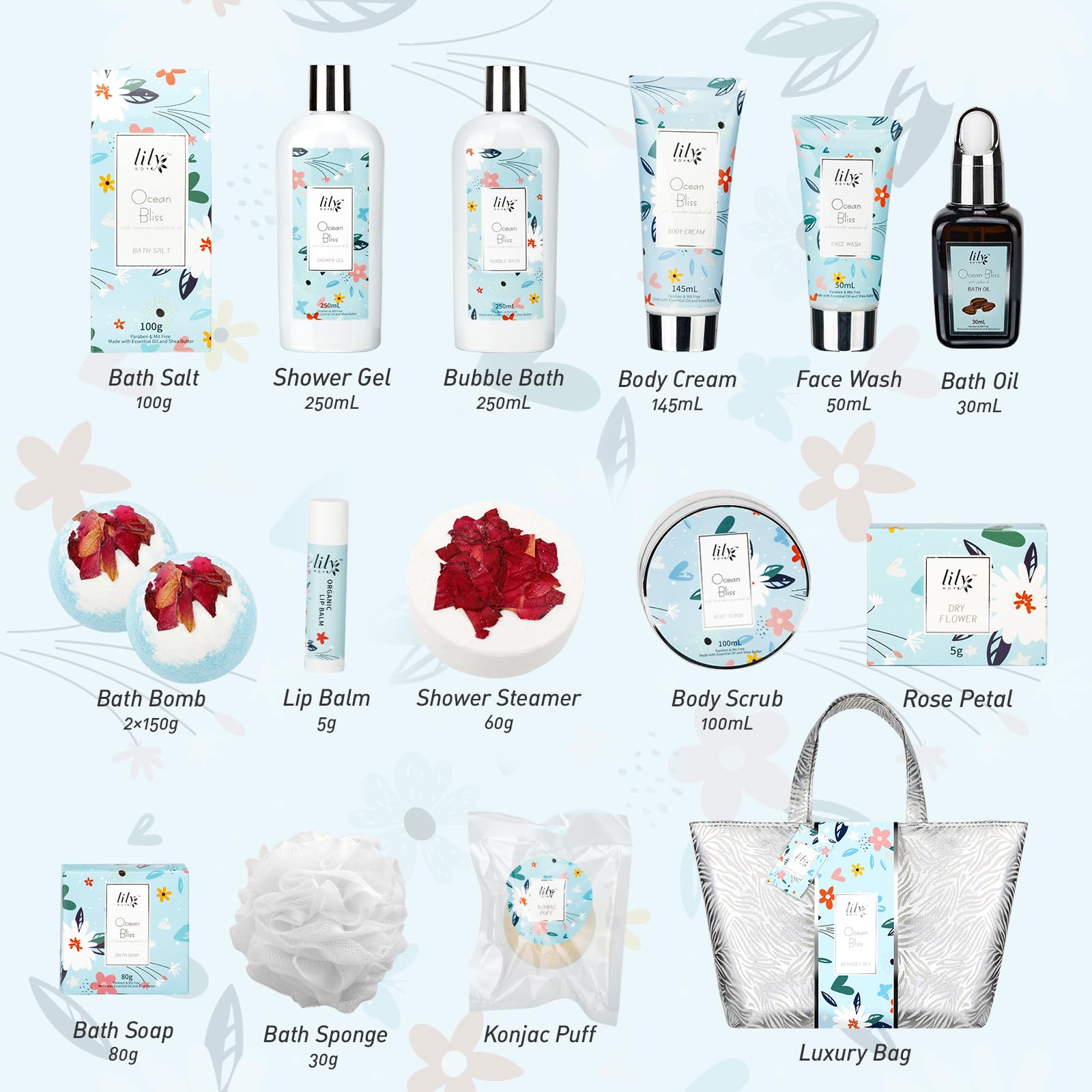 18-Piece Lavender Spa Gift Basket Set for Women - Relaxing Bath & Body Care Kit with Essential Oils, Bath Bombs & More - Perfect for Christmas, Birthday, Mother's Day & Self-Care Pampering