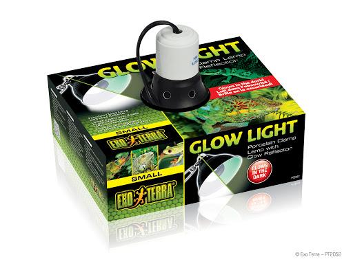 Exo Terra Glow Light Porcelain Clamp Lamp - Small Reptile Terrarium Lighting for Lizards, Snakes & Amphibians - Perfect for Nighttime Viewing & Habitat Illumination