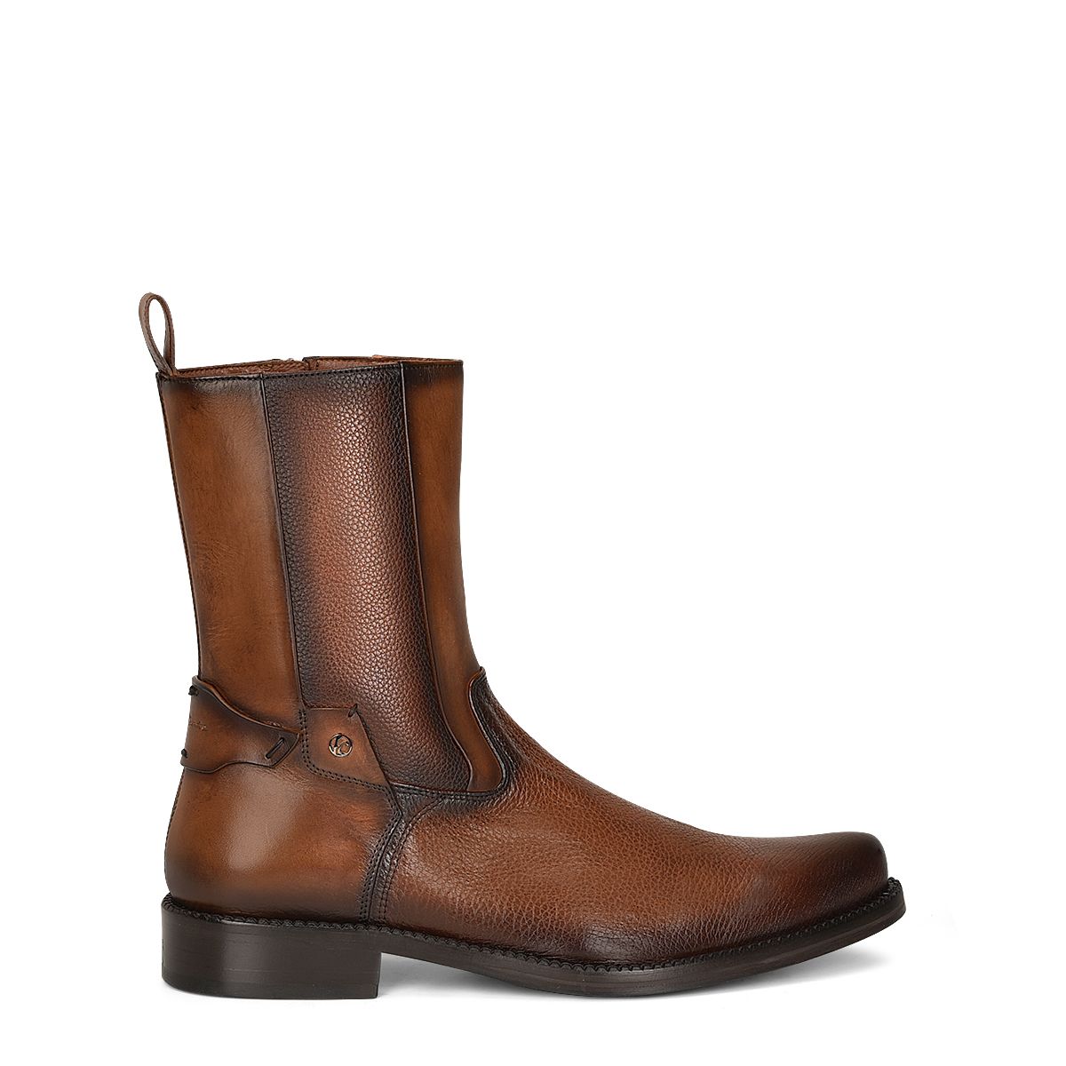 Franco Cuadra Men's Casual Leather Ankle Boots with Zip - Honey Brown Dress Boots for Everyday Wear & Outdoor Activities