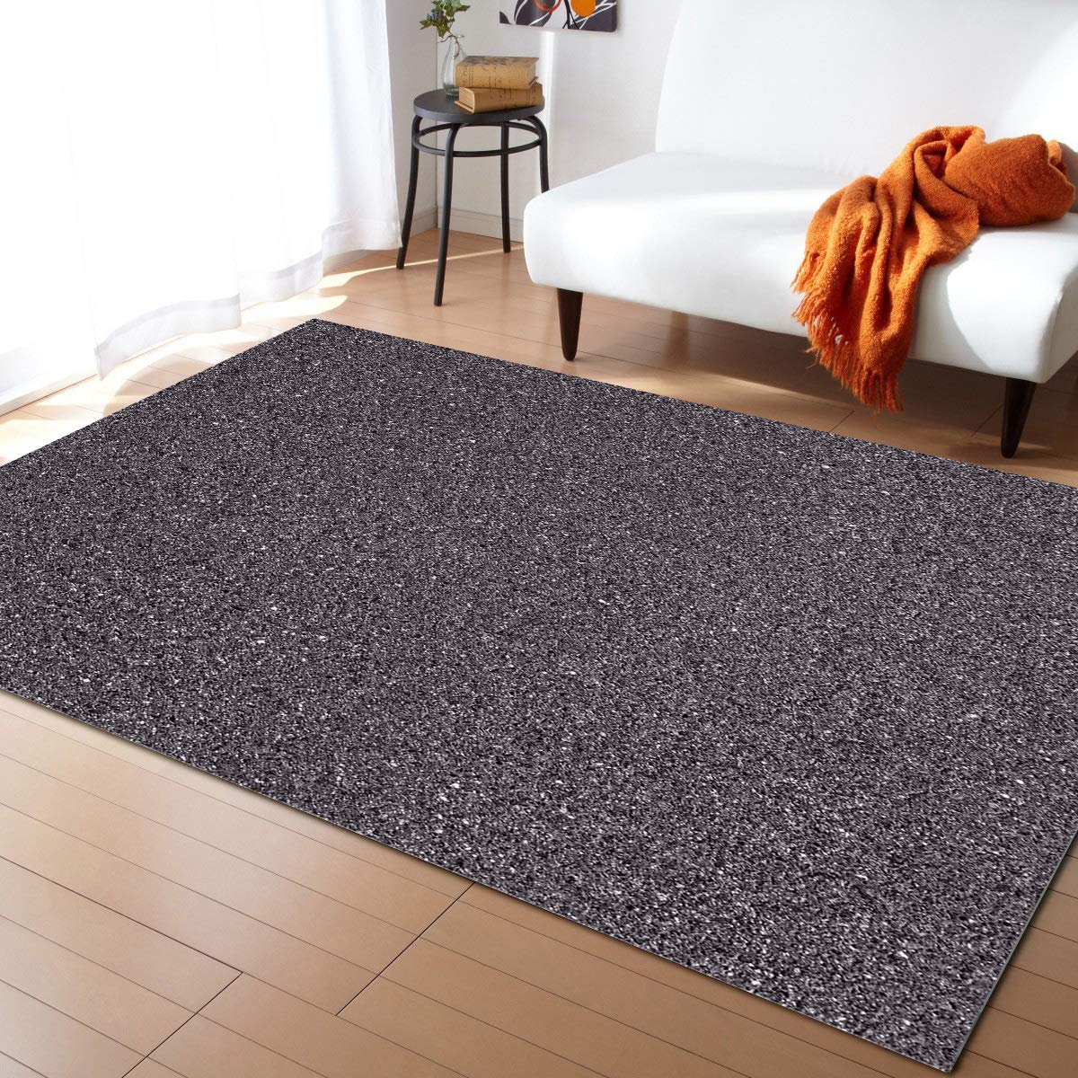 Non-Slip Washable Indoor/Outdoor Accent Rug - 2'x3' Gray Pattern Floor Mat for Bathroom, Bedroom, Kitchen & Front Door - Perfect for High-Traffic Areas & Pet-Friendly Homes