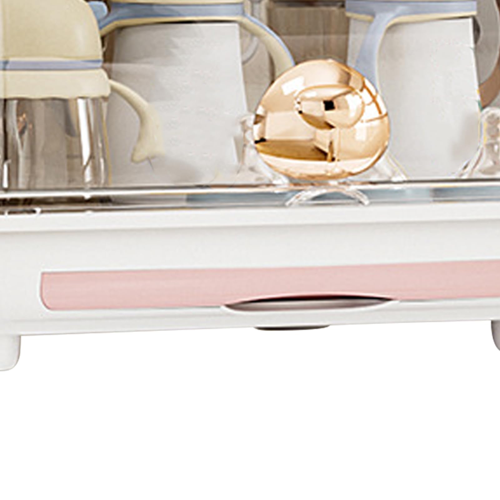 **Portable Baby Bottle Drying Rack & Storage Organizer with Lid – Large Capacity Toddler Feeding Accessories Holder for Kitchen Cabinet (Pink) – Perfect for Nursery, Daycare & On-the-Go Parents**