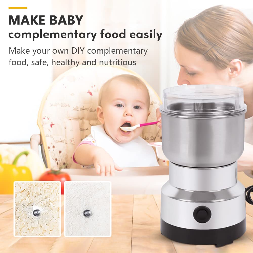 Premium Mini Electric Coffee & Spice Grinder - 150W High-Power Stainless Steel Blade Grinder for Coffee Beans, Herbs, Nuts & Seeds | Compact Kitchen Appliance for Home, Office & Travel Use