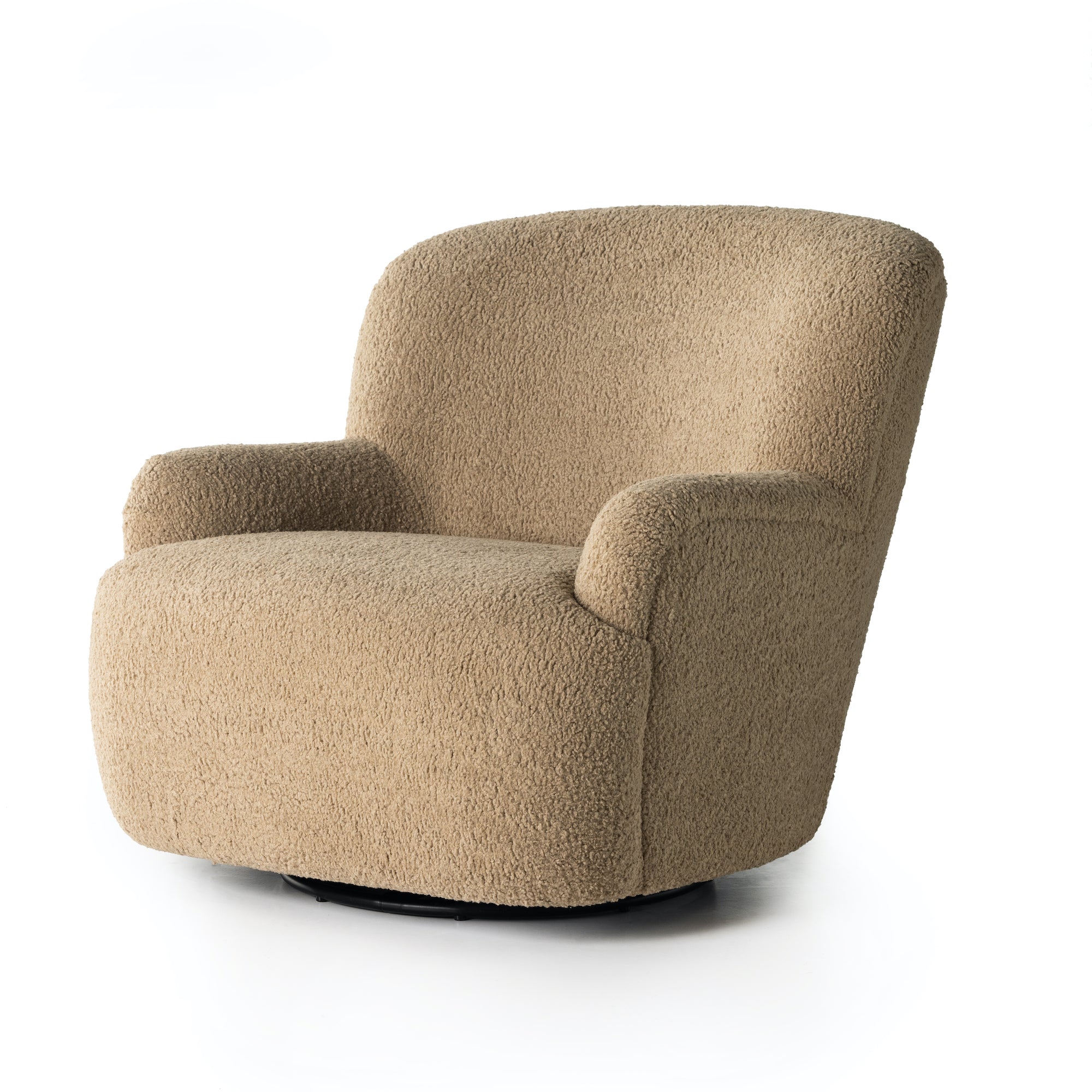 Premium High Back Sheepskin Swivel Chair - Ergonomic Office Chair with Soft Shearling Upholstery for Home & Workspace Comfort